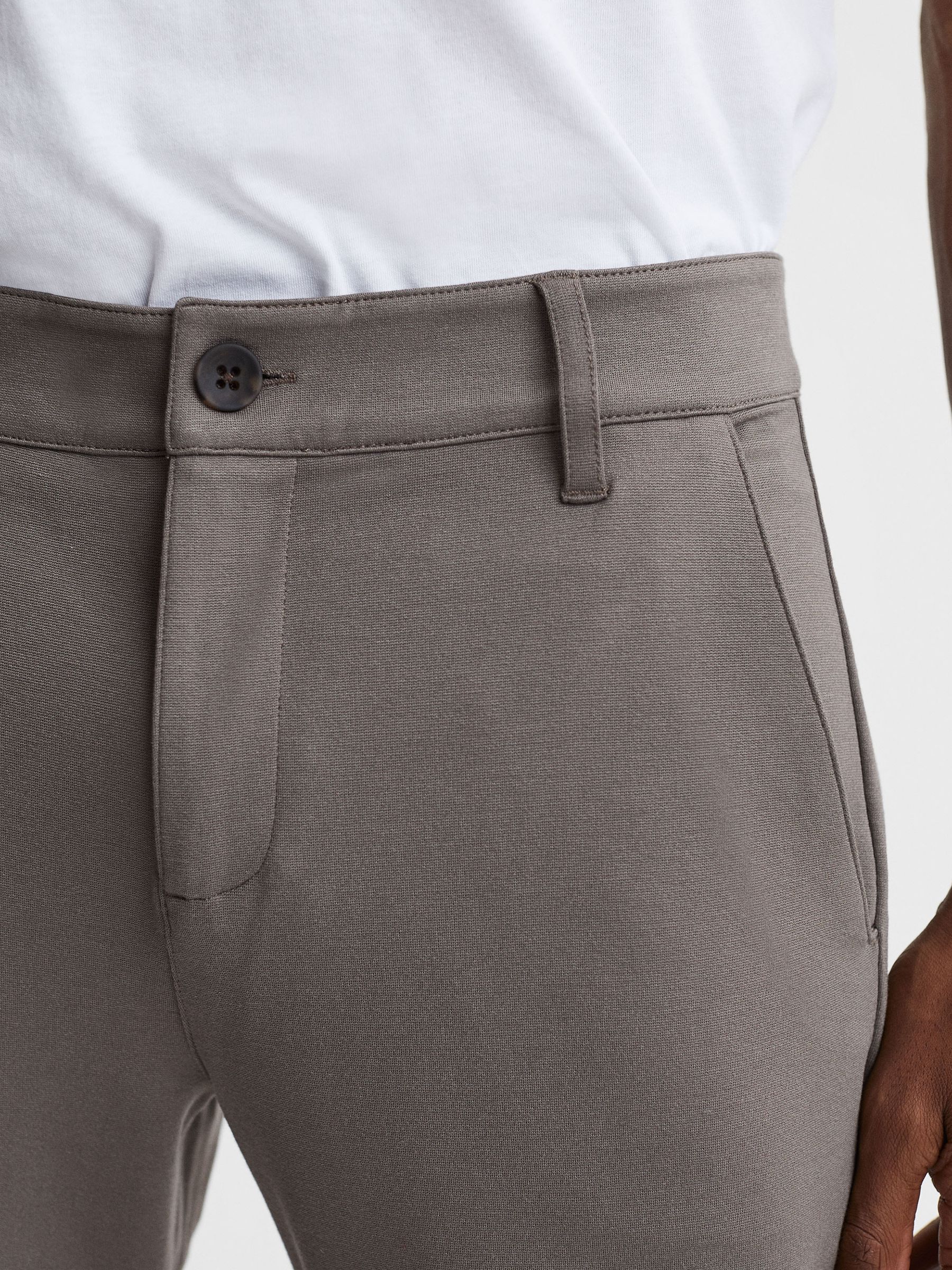 Paige Mid Rise Trousers in Dark Taupe