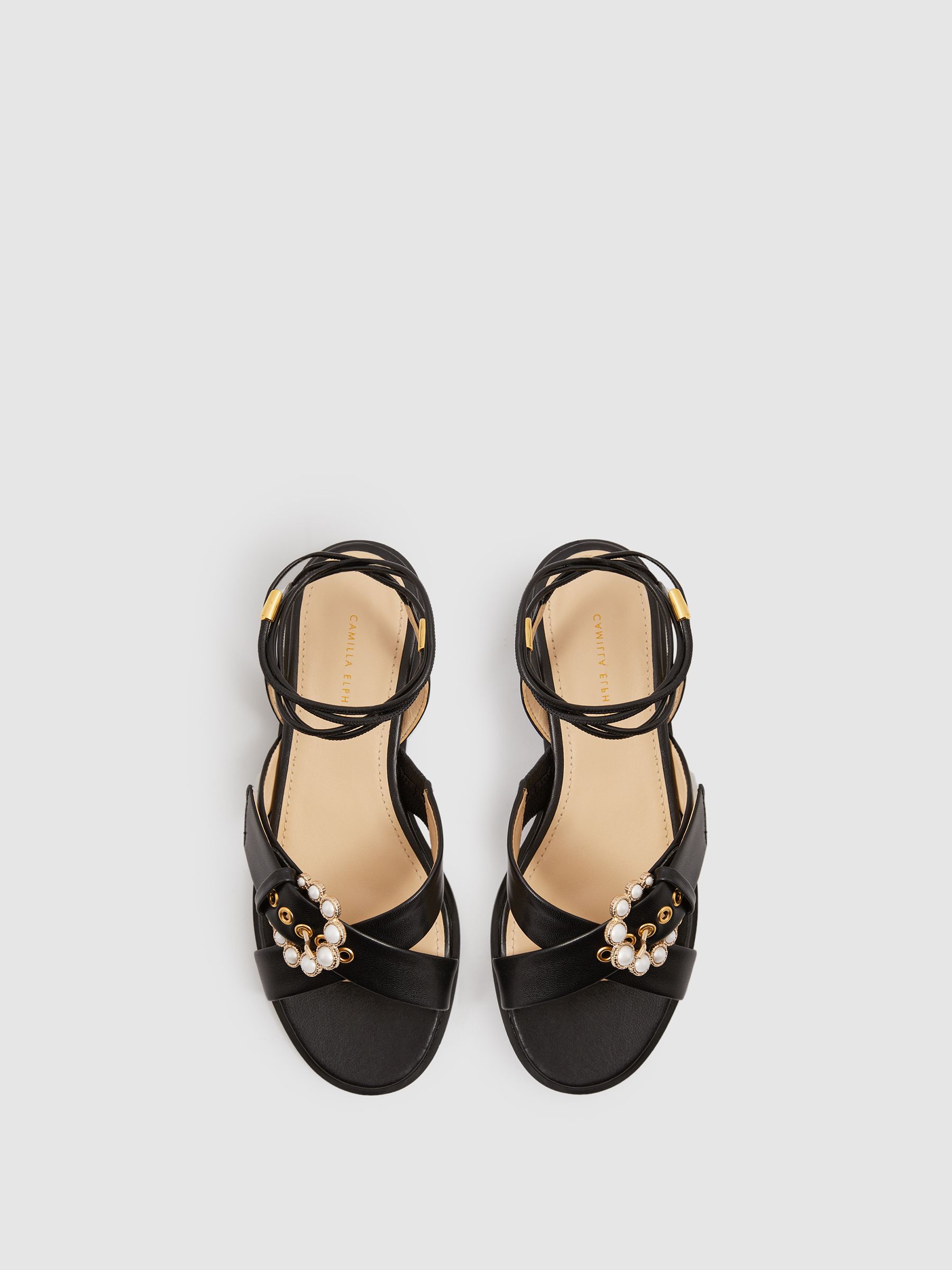 Camilla Elphick Leather Sandals in Black