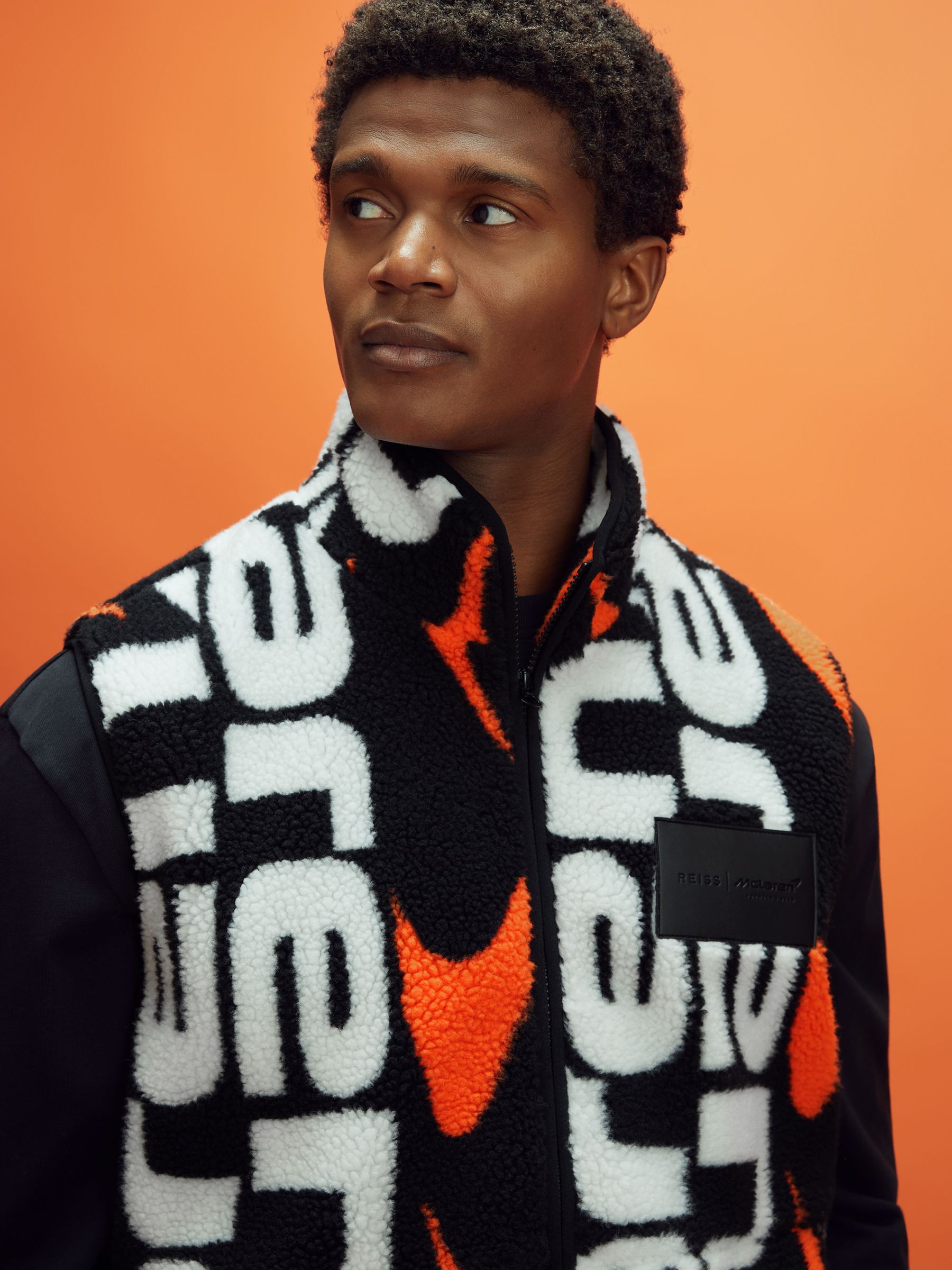 McLaren F1 Zip-Through Fleece Gilet in Black Multi