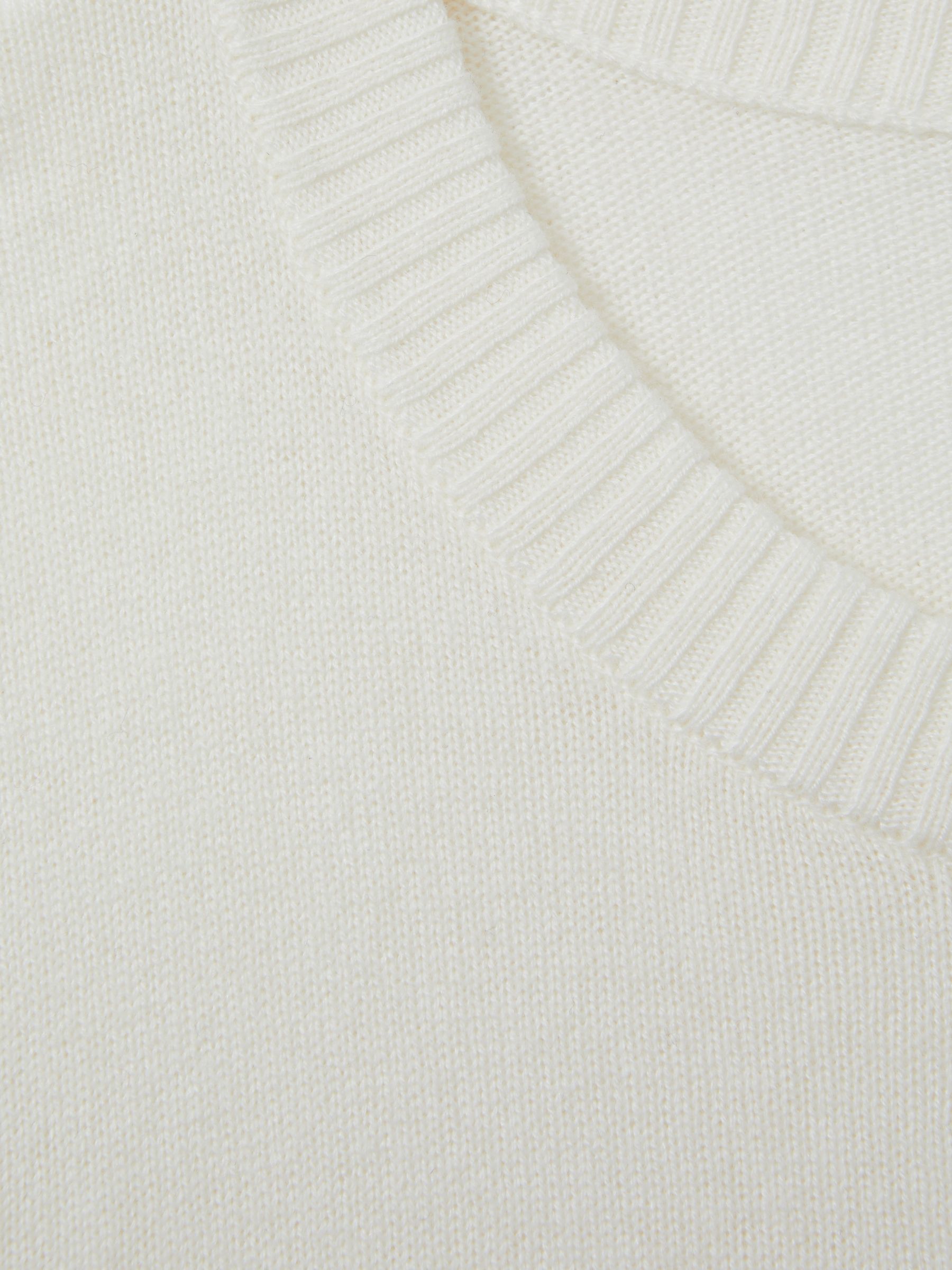 Wool Blend Crew Neck Jumper with Cashmere in Cream