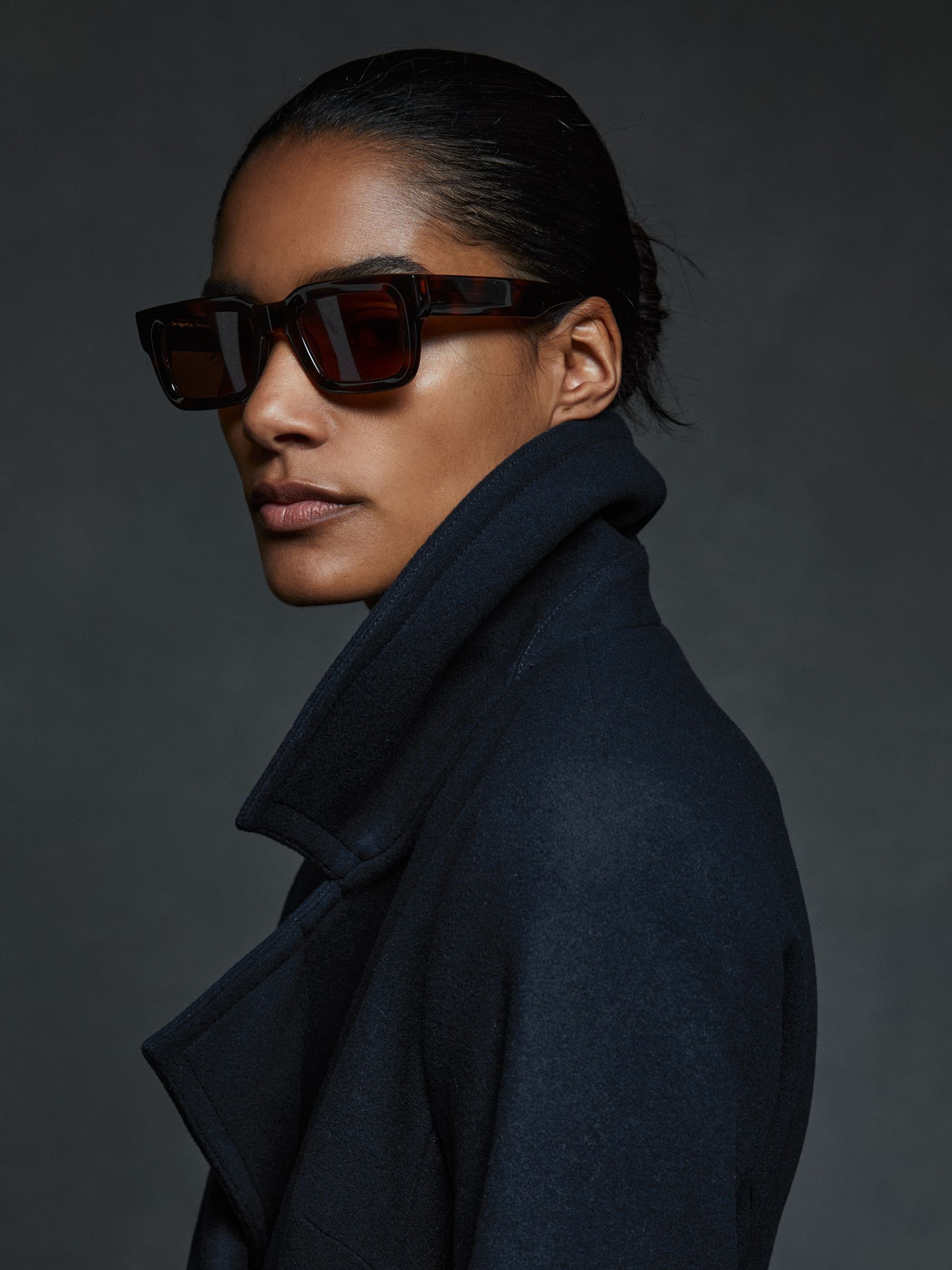 Wool Blend Belted Double Breasted Coat With Cashmere in Teal