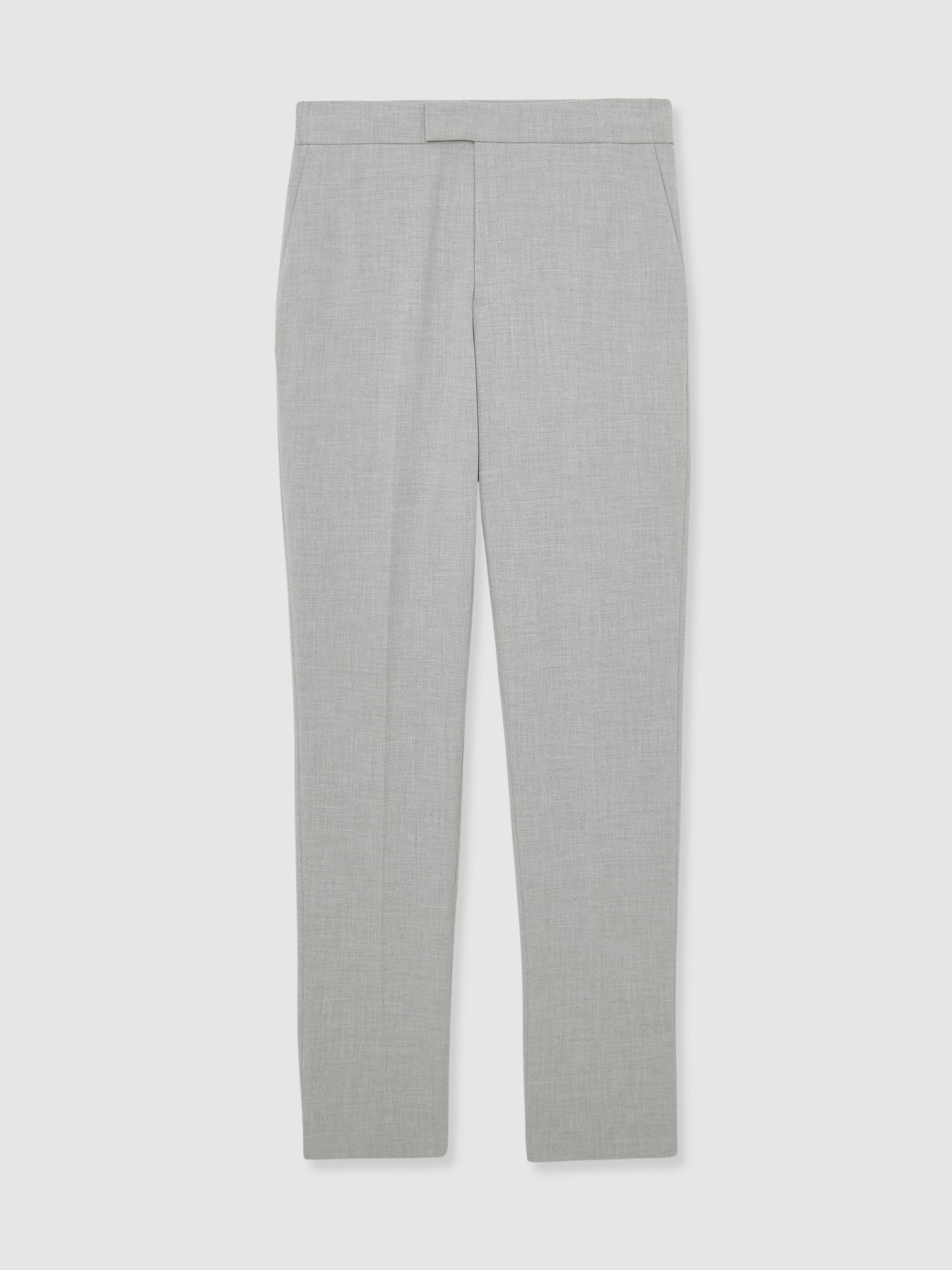 Stretch Slim Fit Drawstring Trousers in Grey