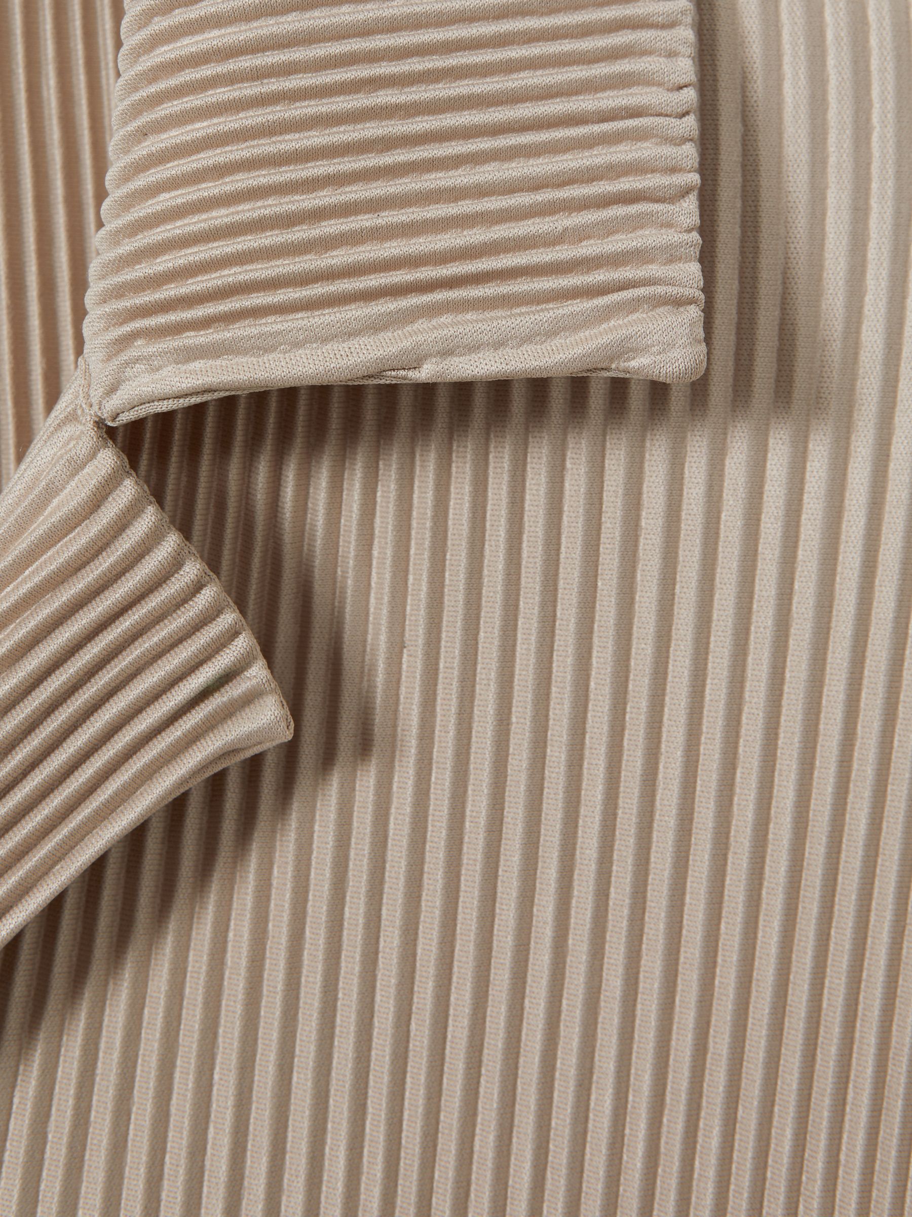 Plisse Cuban Collar Shirt in Champagne