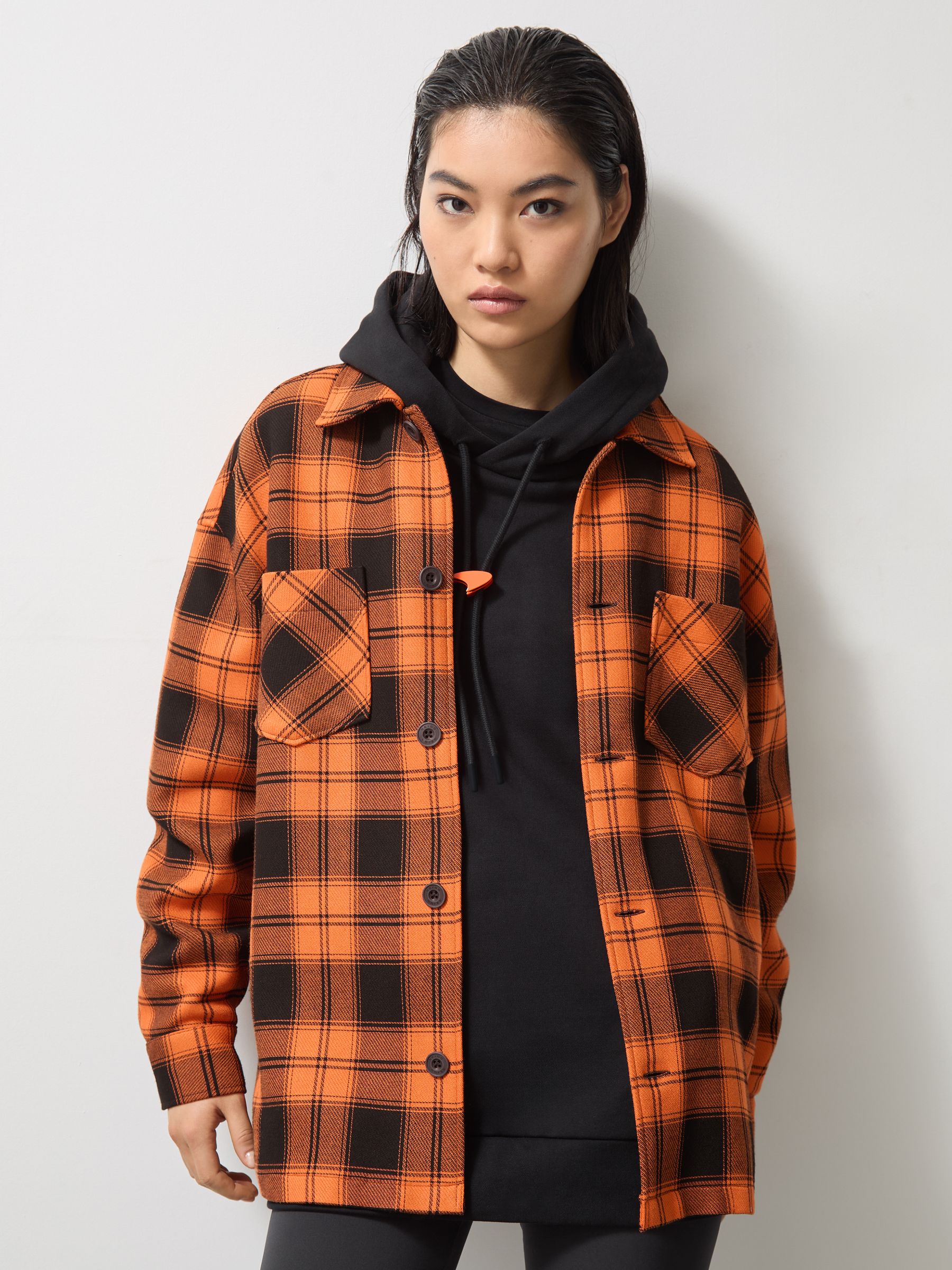 McLaren F1 Team Check Logo Overshirt in Papaya Orange/Black