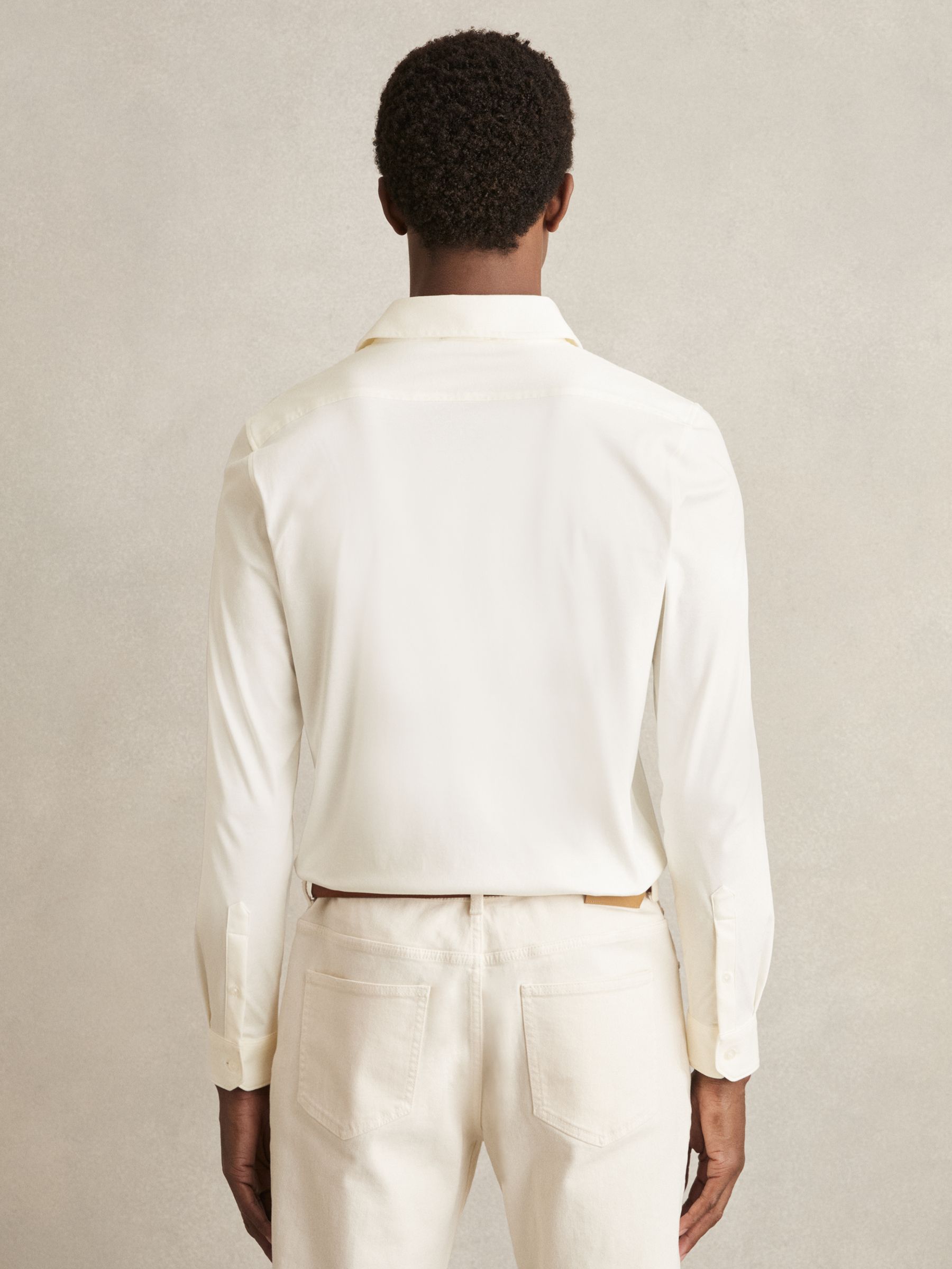 Air-Water Cotton Button-Through Shirt in Ecru