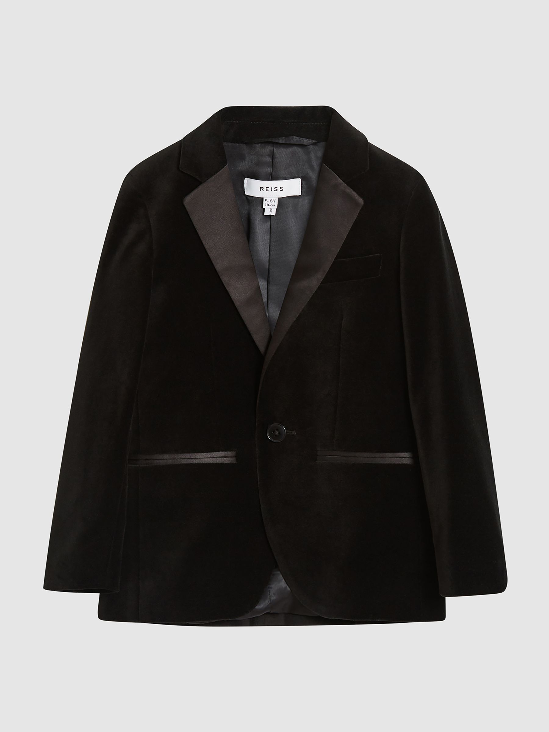 4-9 yrs Single Breasted Velvet Blazer in Black