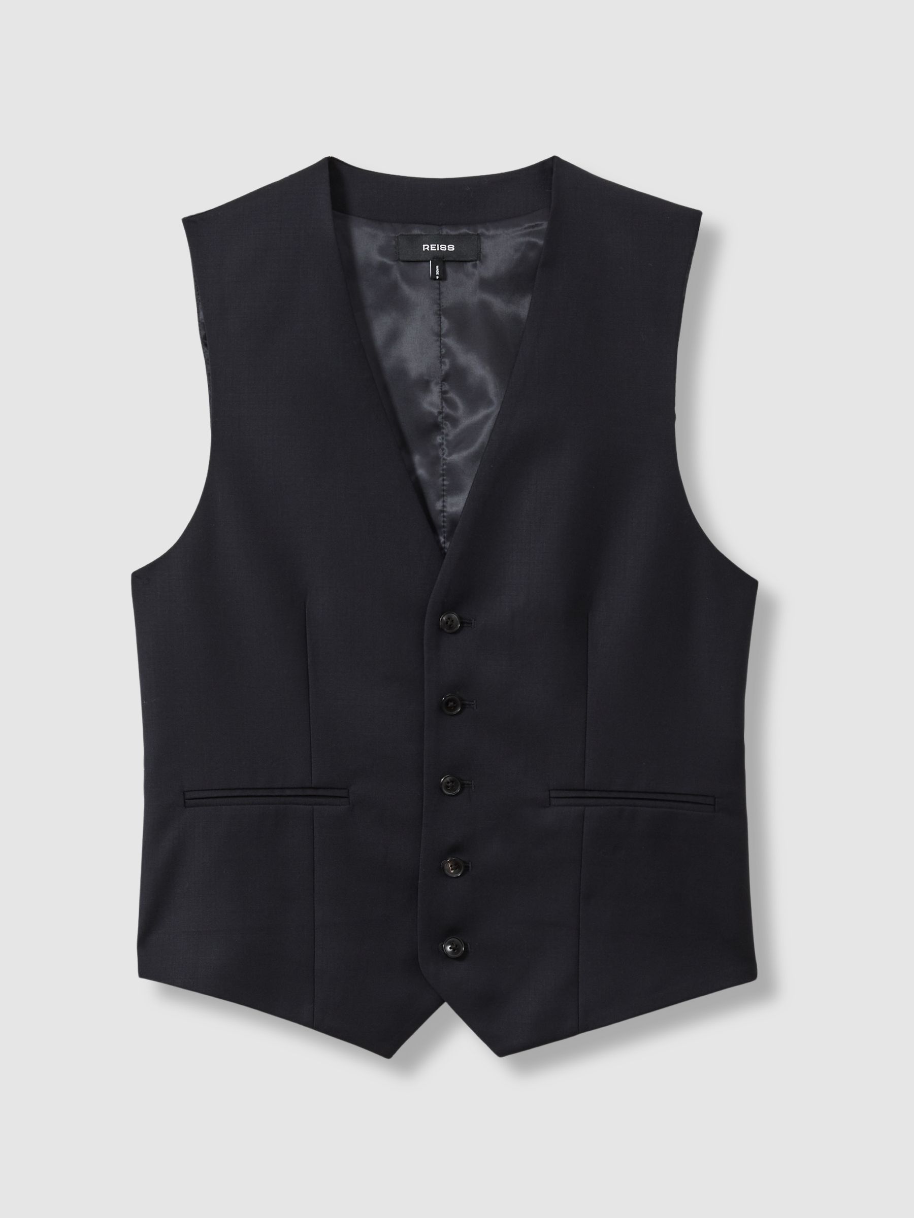 Slim-Fit Wool Suit Waistcoat in Navy
