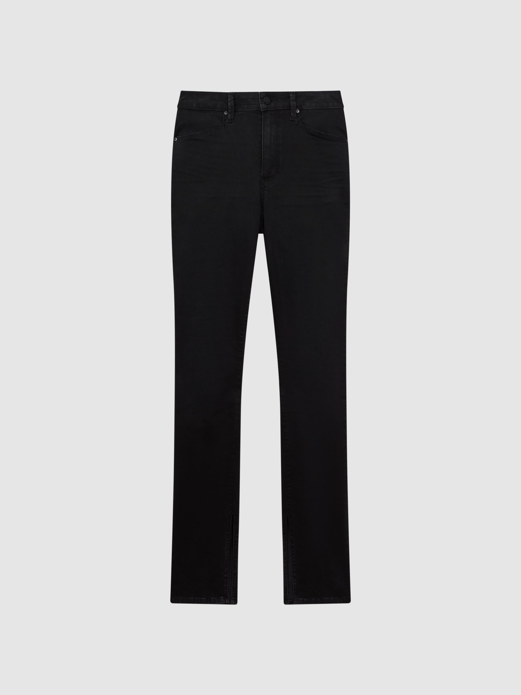 Paige Slim Fit Split Hem Jeans in Slater