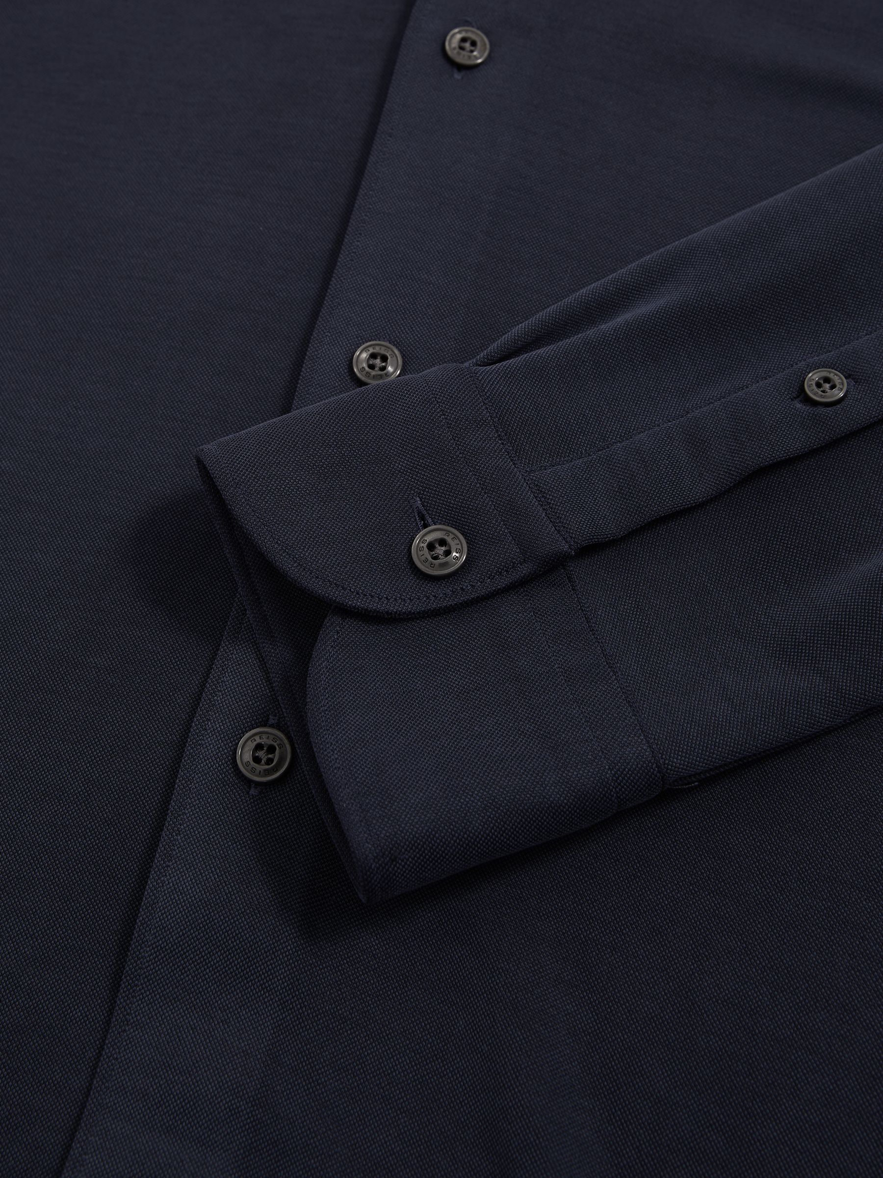 Modal Blend Cutaway Collar Shirt in Navy