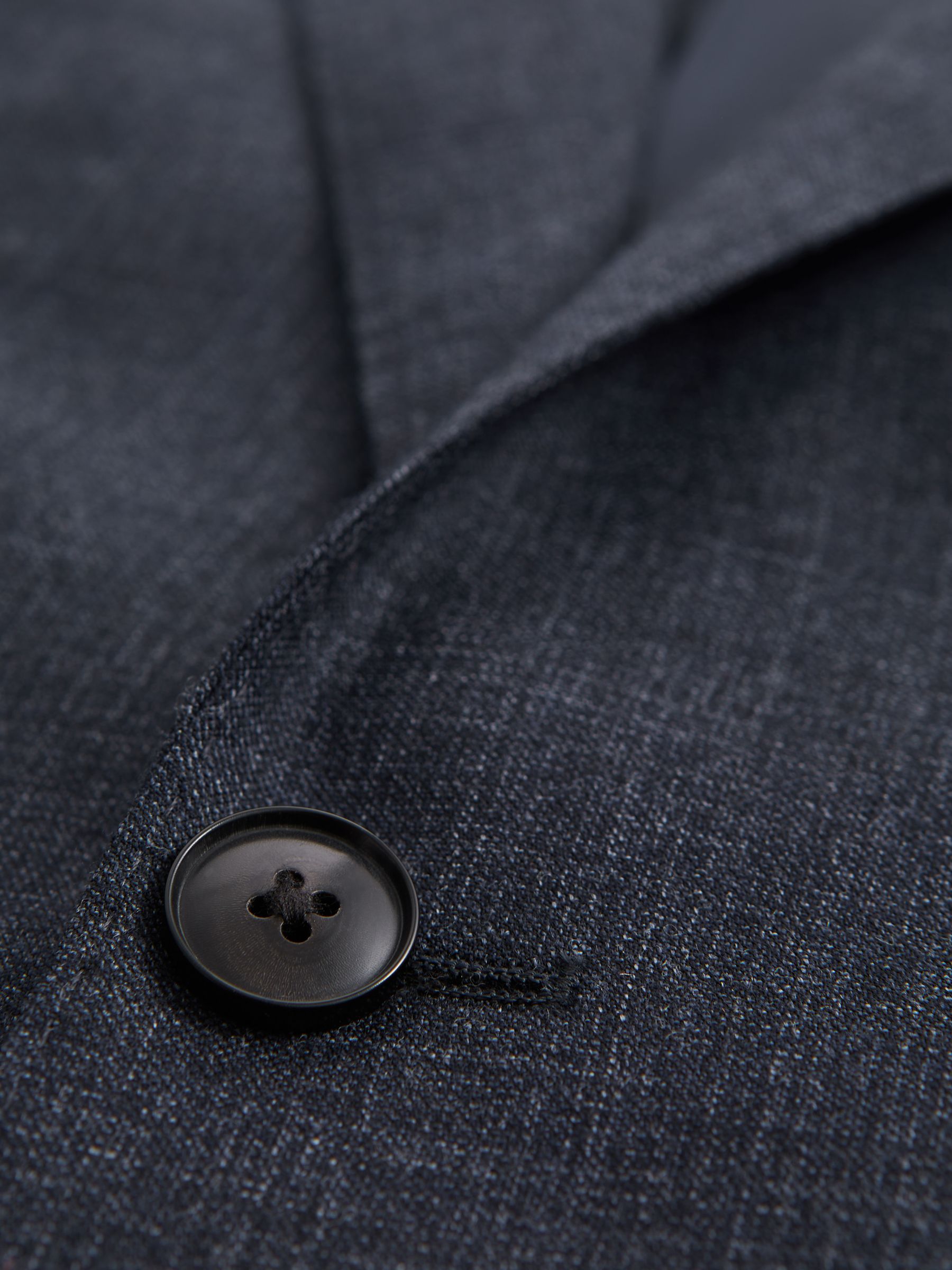 Single Breasted Wool Suit Slim Fit Blazer in Navy