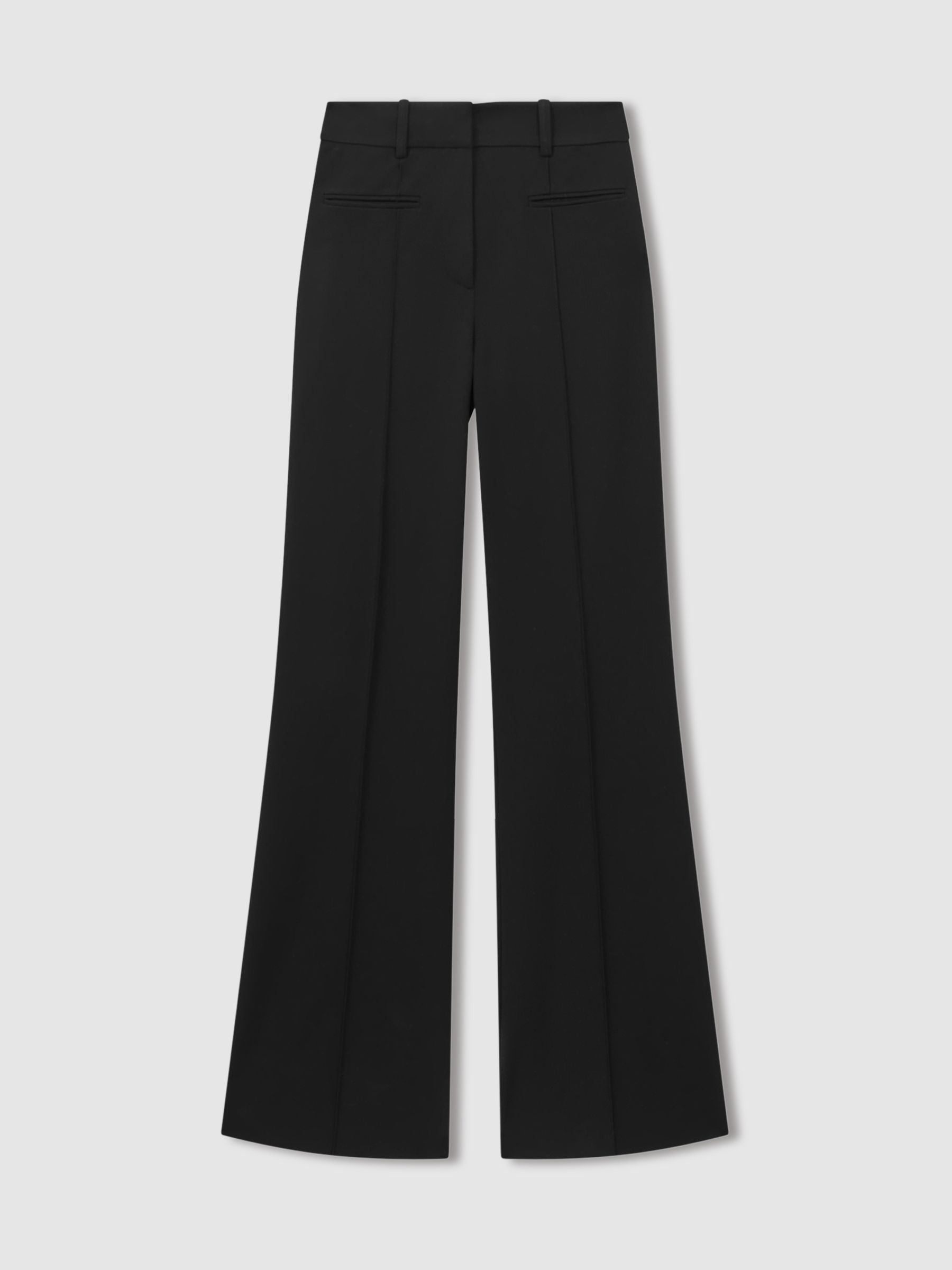 High Rise Flared Trousers in Black