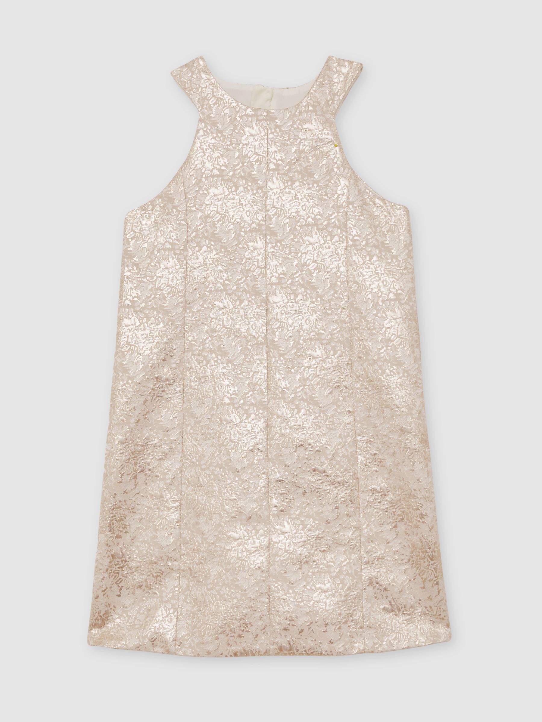 13-14 yrs Metallic Jacquard Shift Dress in Silver