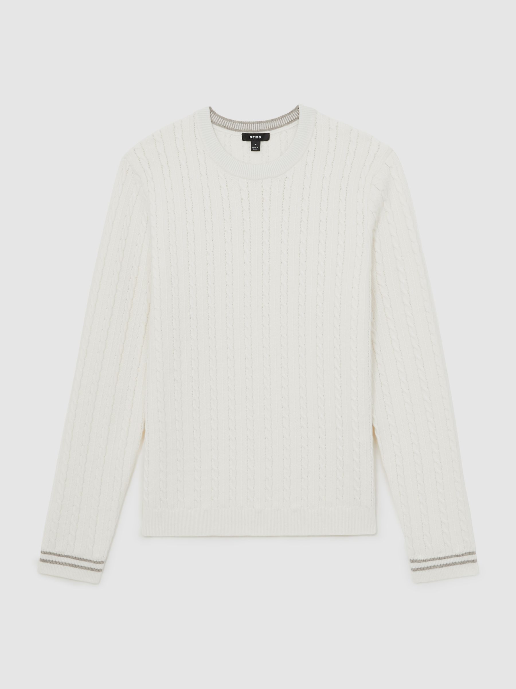 Cable-Knit Jumper With Wool in White