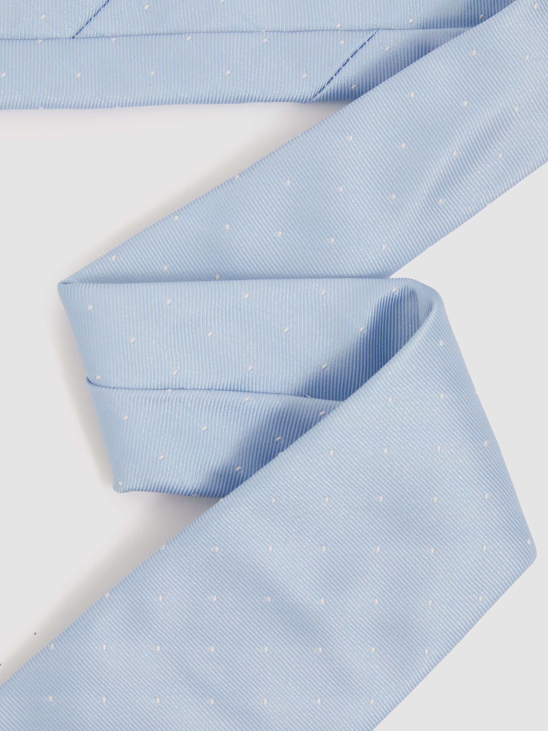 Polka Dot Silk Tie in Light Blue