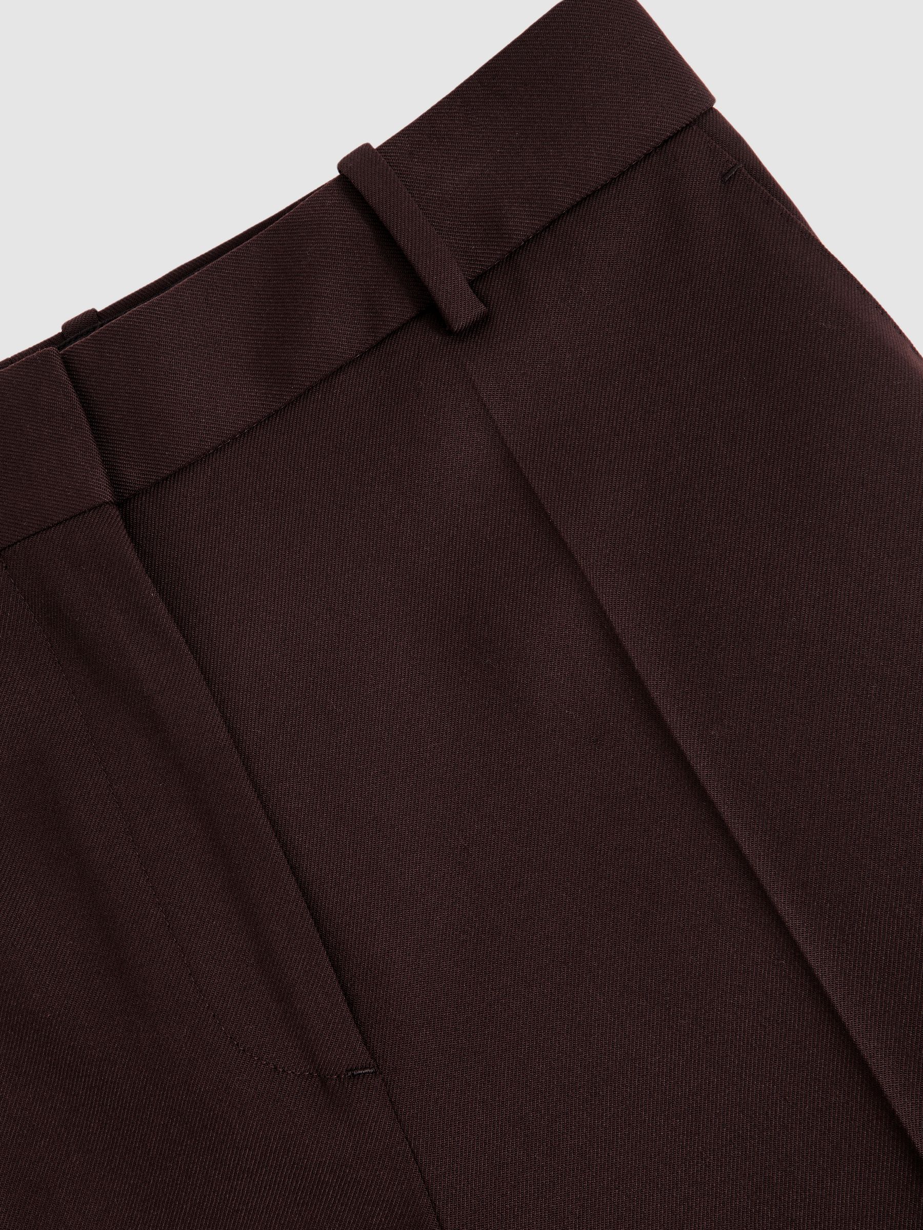 Wool-Blend Wide-Leg Suit Trousers in Aubergine