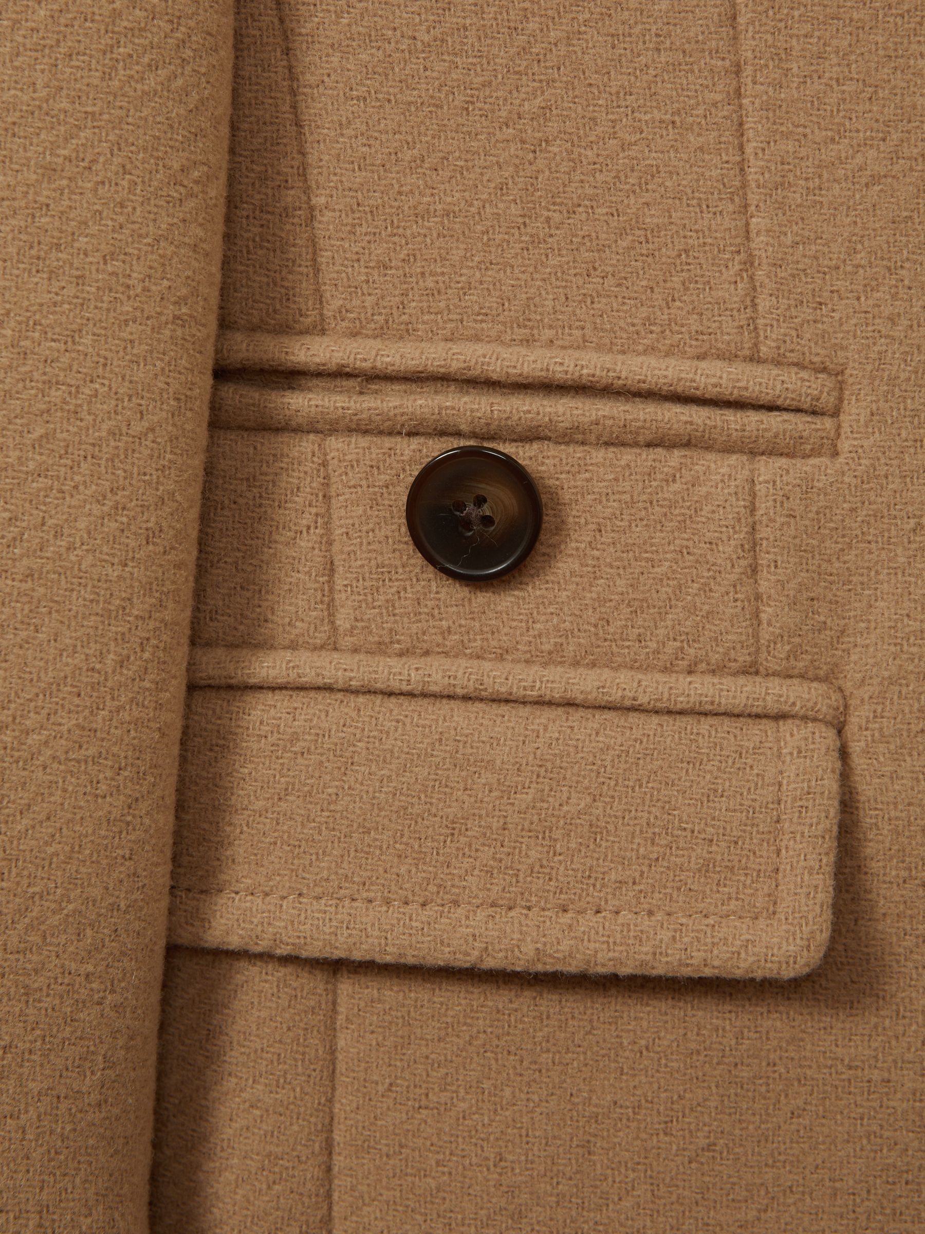 4-9 yrs Mid Length Wool Blend Coat in Camel