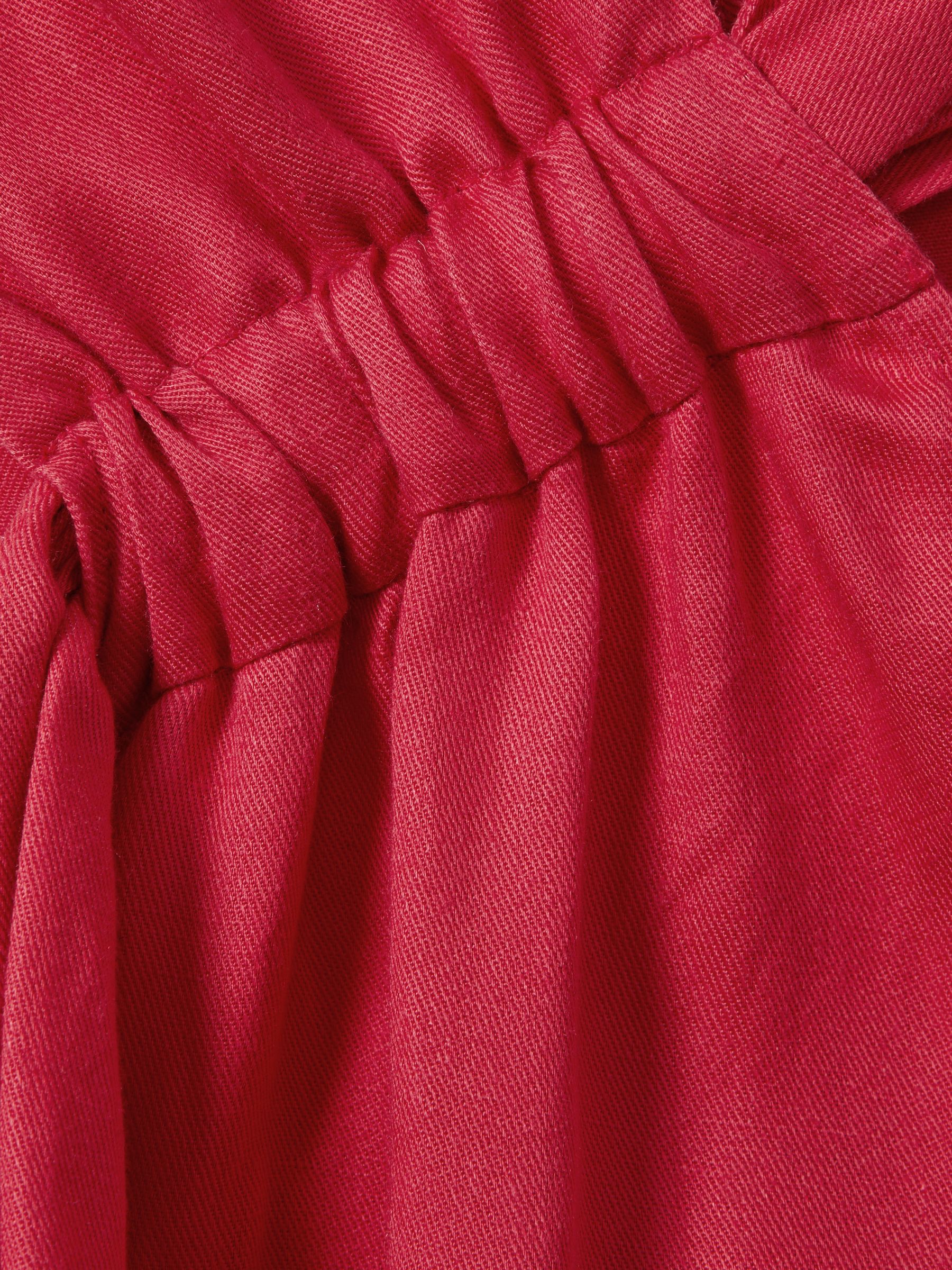 Linen Blend Drape Jumpsuit in Coral