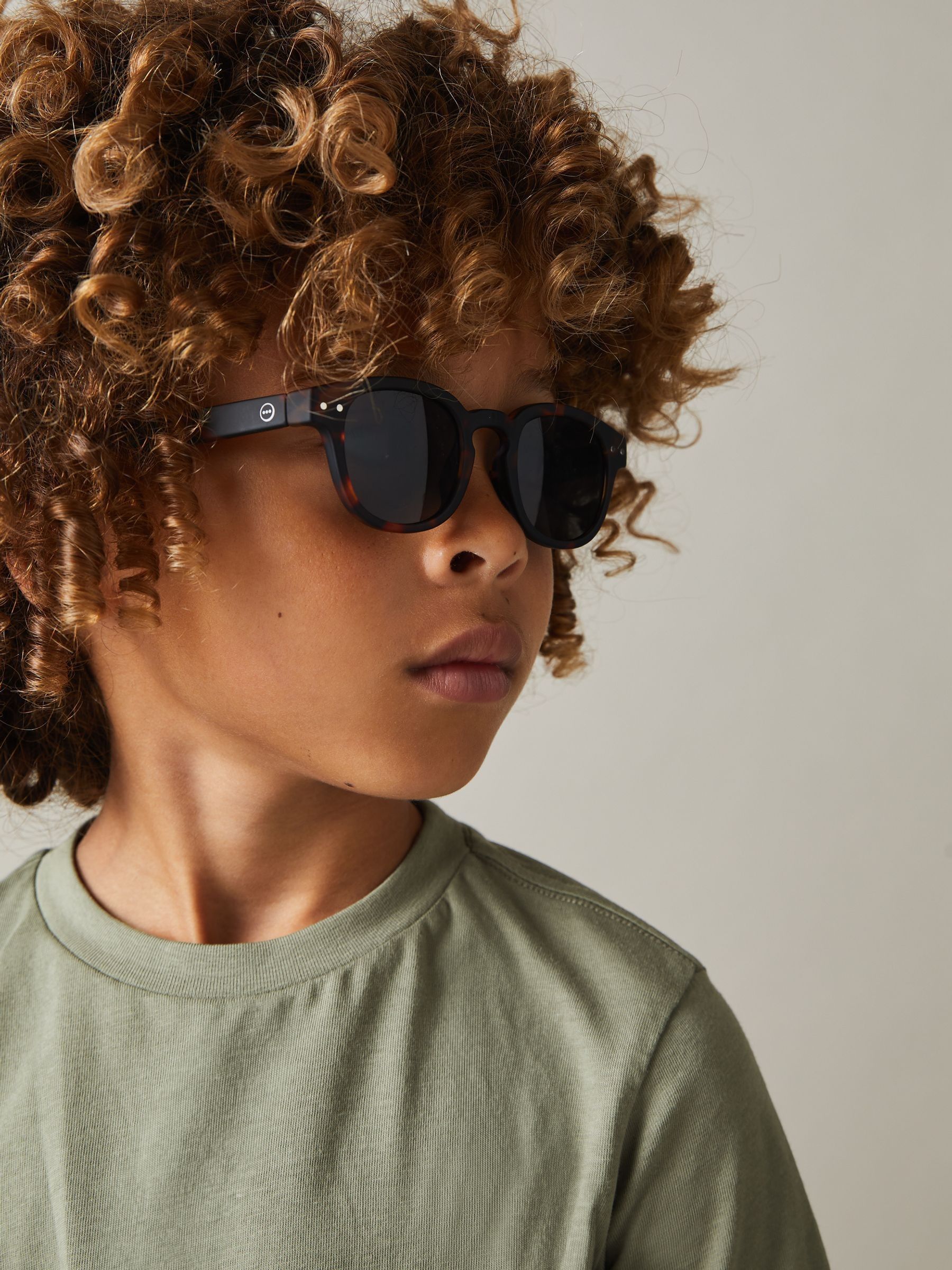 3-9 yrs Three Pack Of Crew Neck T-Shirts in White/Lichen Green/Steel Blue