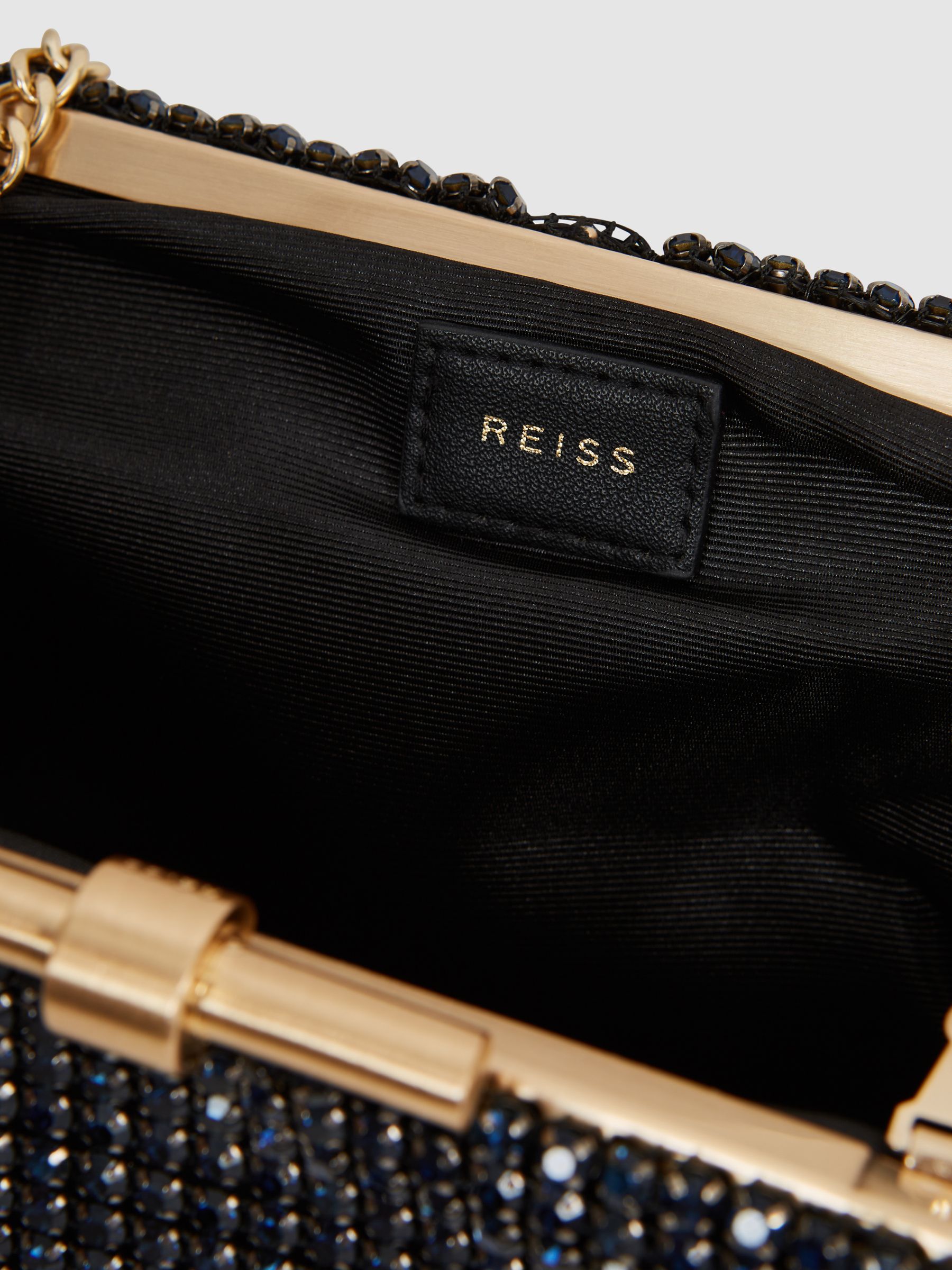 Embellished Clutch Bag in Navy