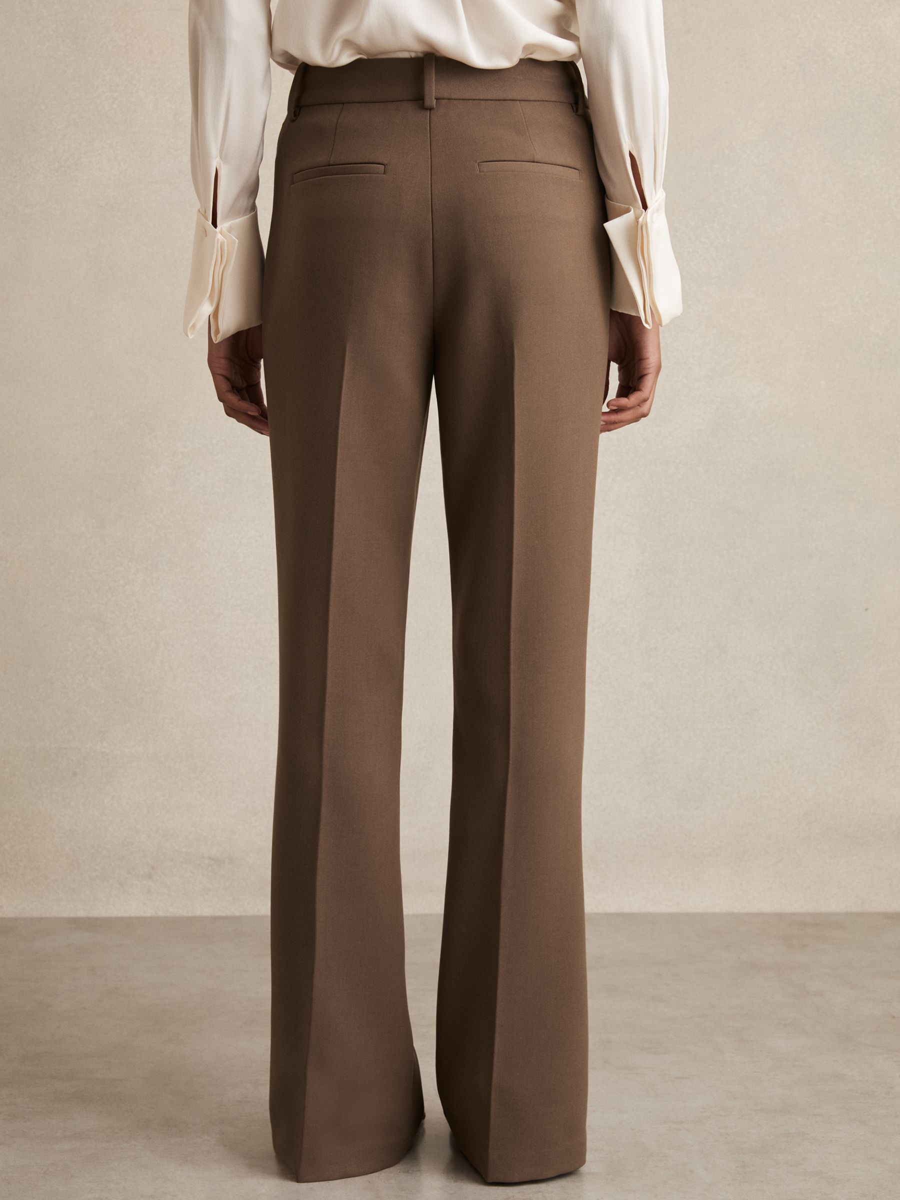 Petite Flared Suit Trousers in Mink Neutral