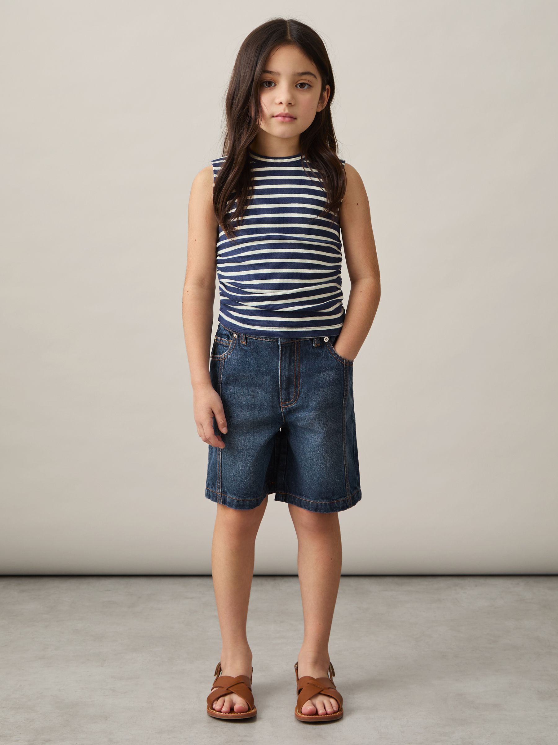 4-9 yrs Knee-Length Denim Shorts in Blue