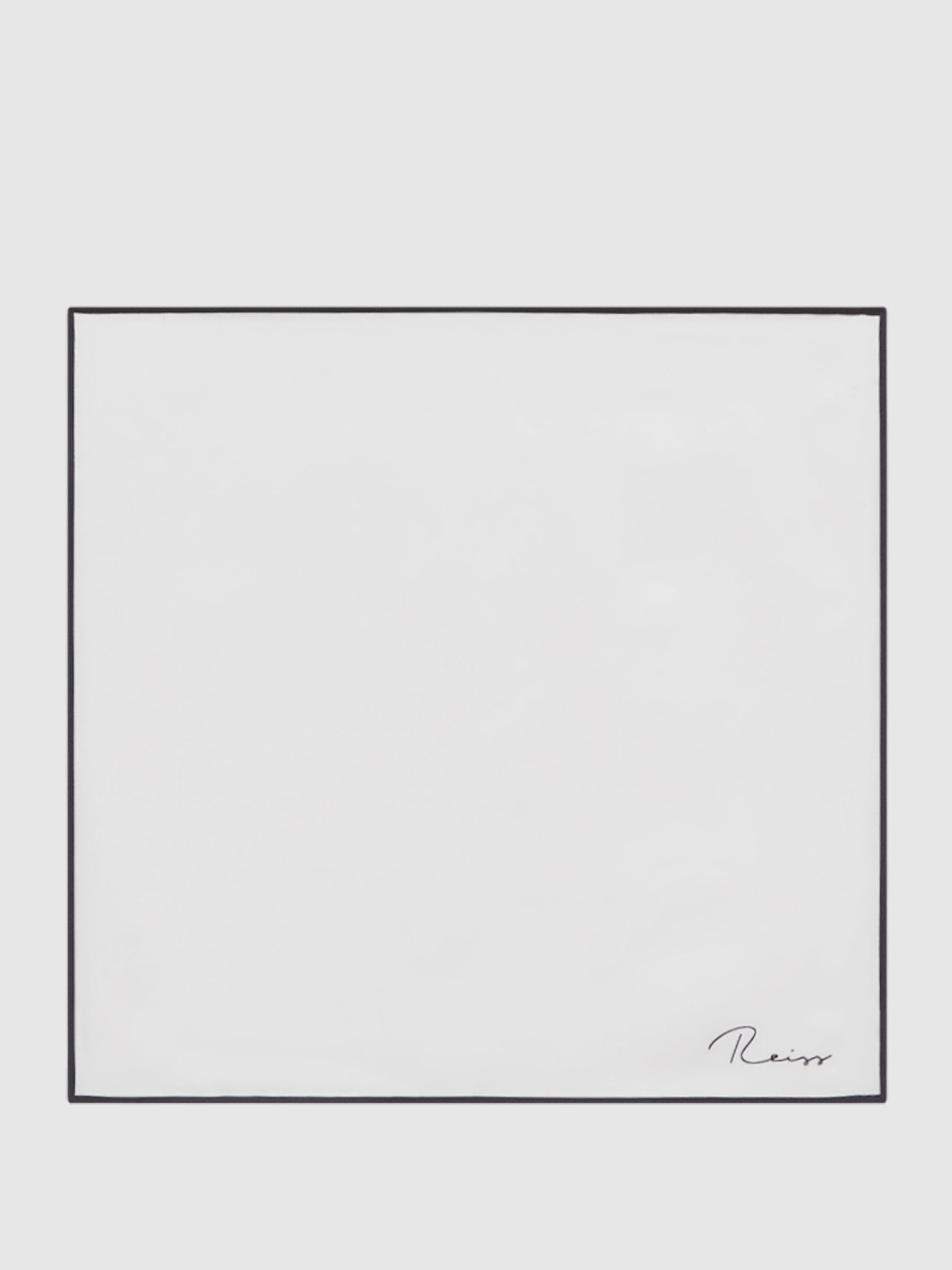 Plain Silk Pocket Square in White