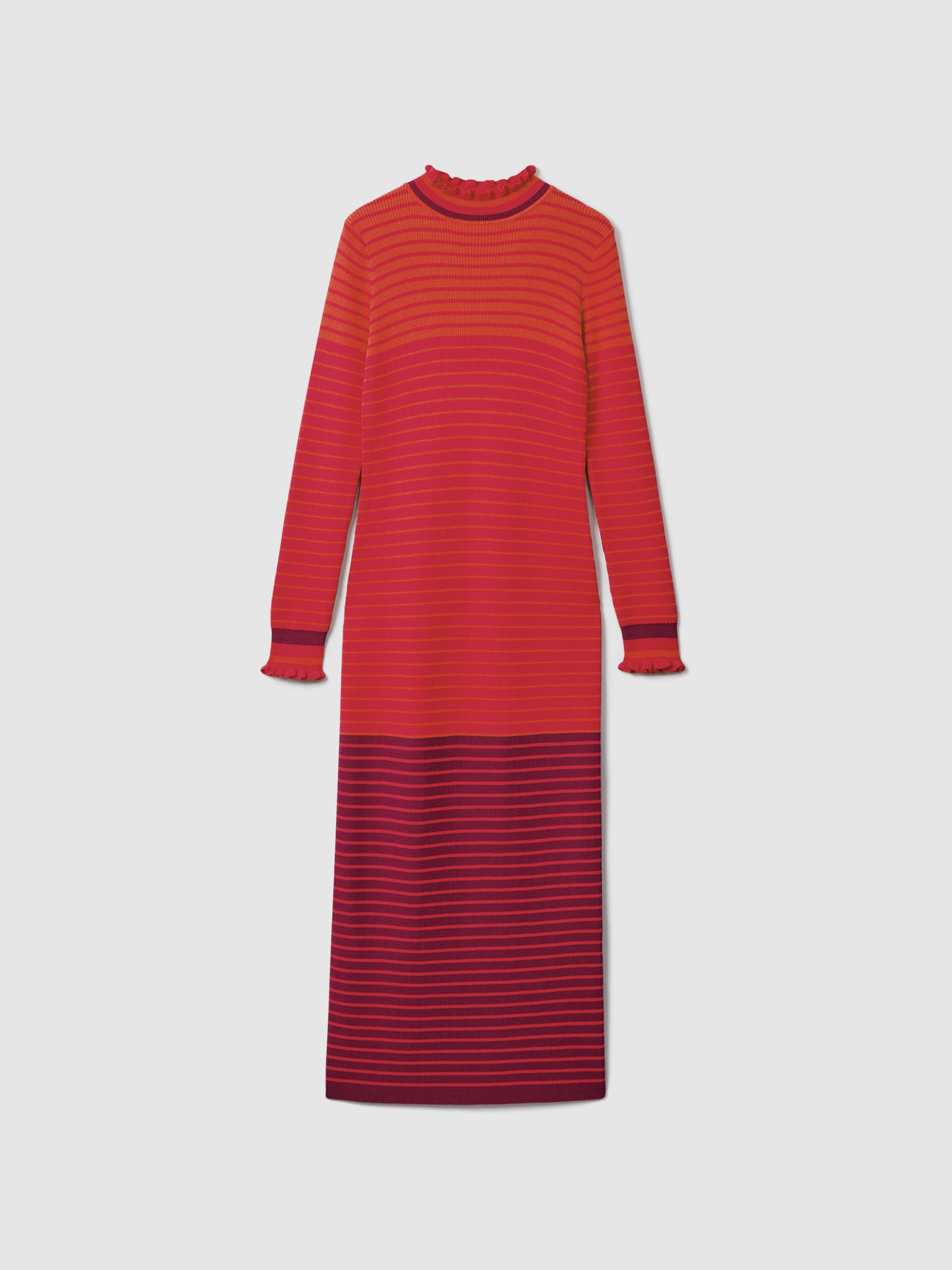 Florere Knitted Striped Midi Dress in Multi