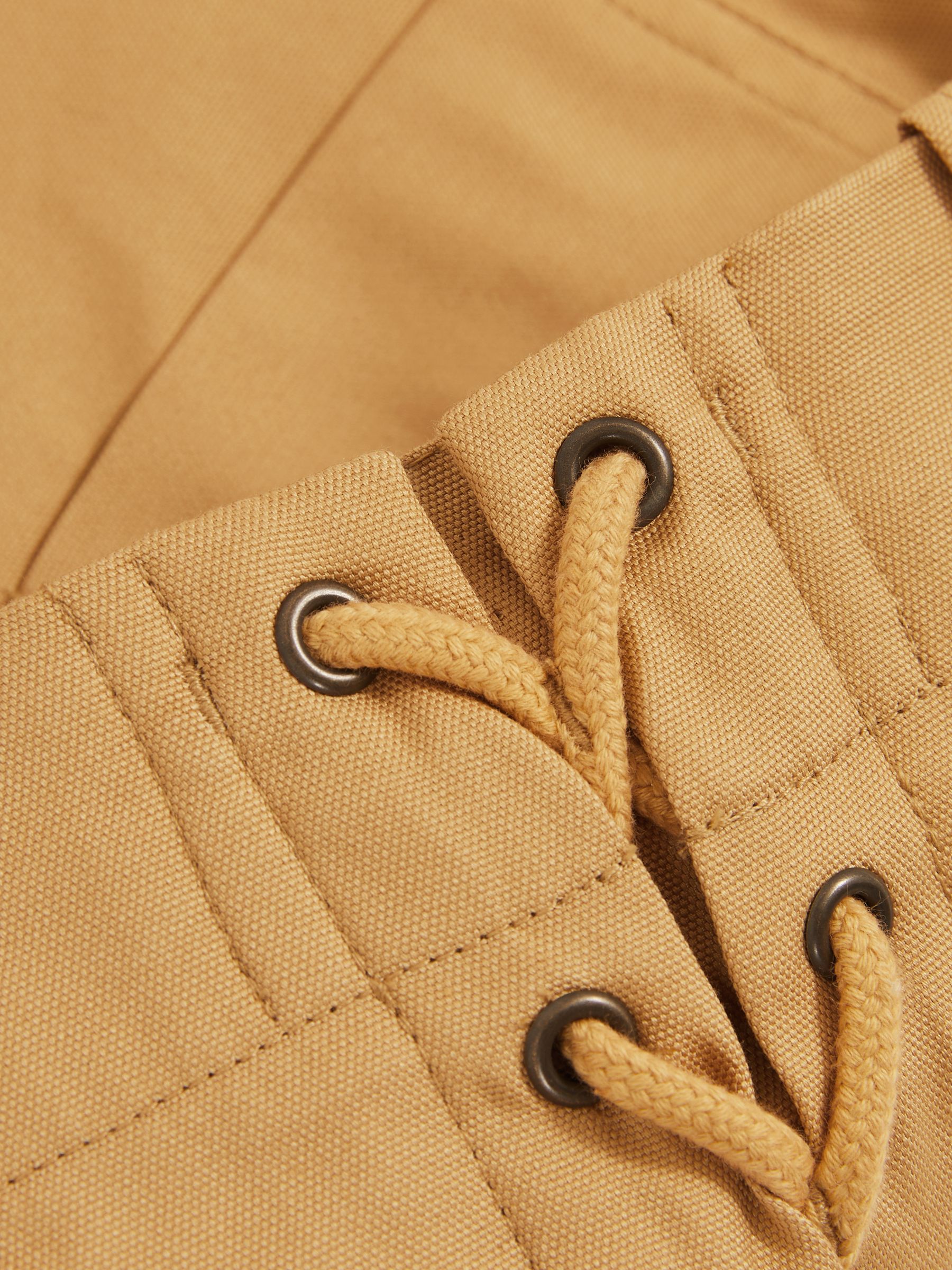 13-14 yrs Cotton Lace-Up Shorts in Tan