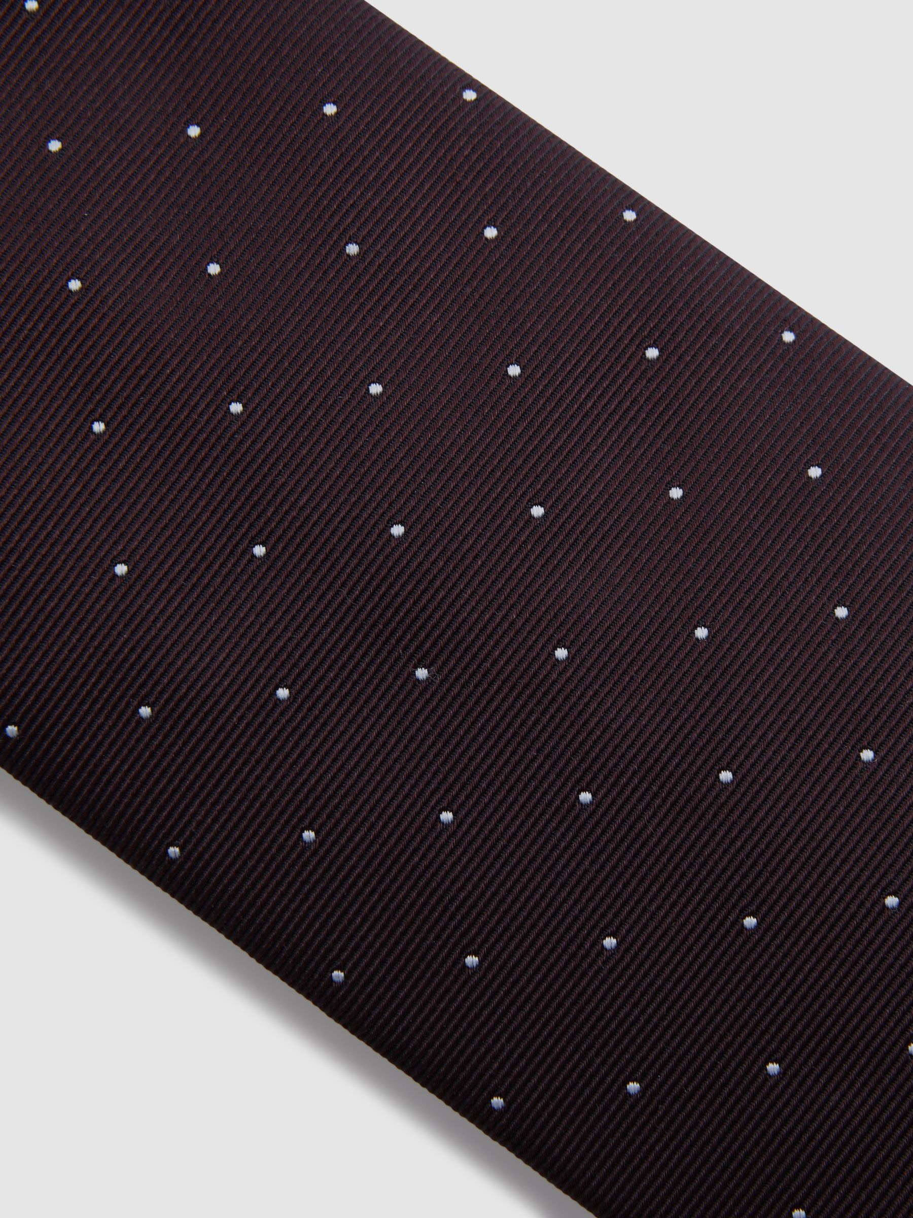 Polka Dot Silk Tie in Burgundy