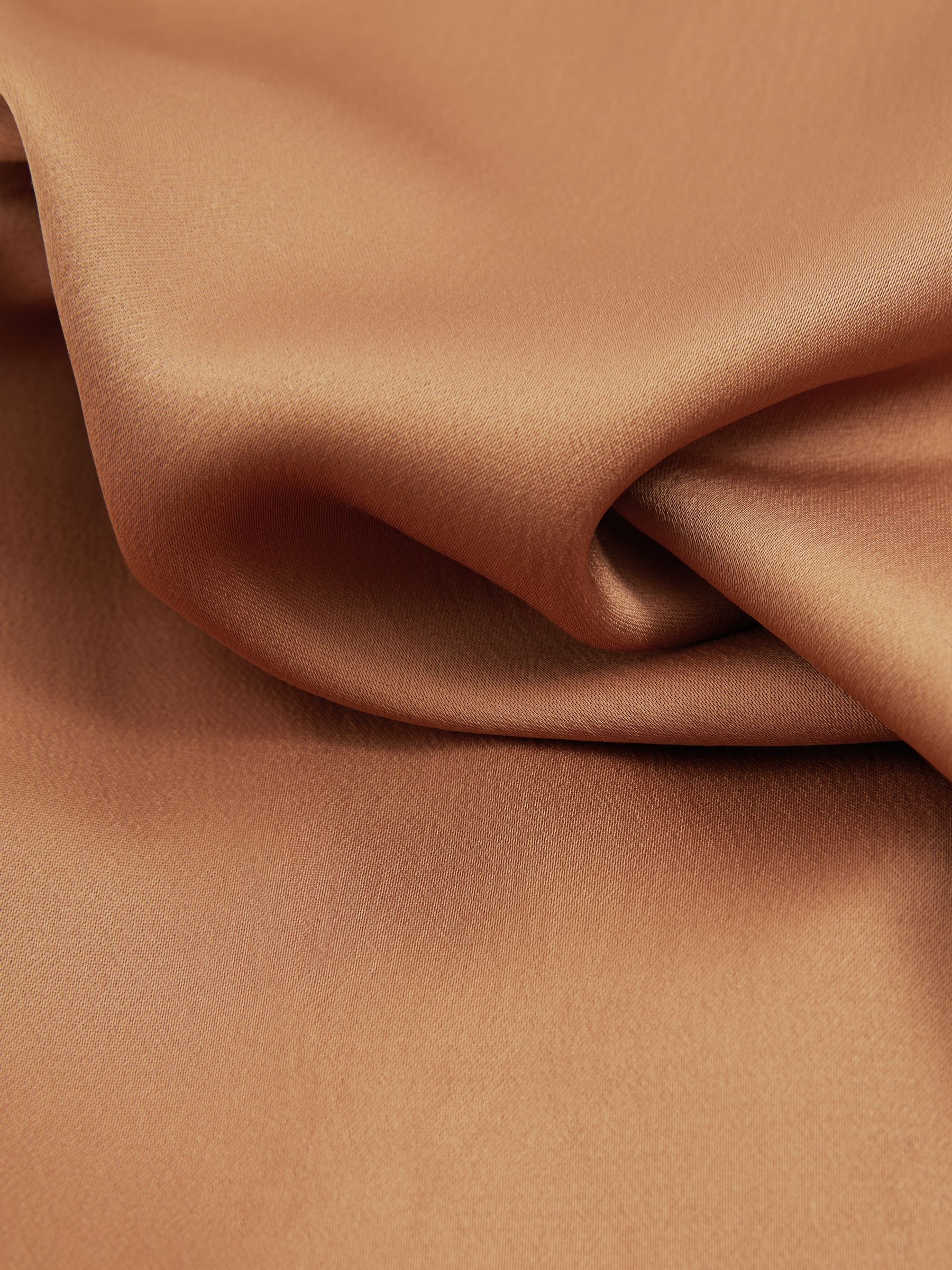 Atelier Satin Cowl-Neck Top in Tan