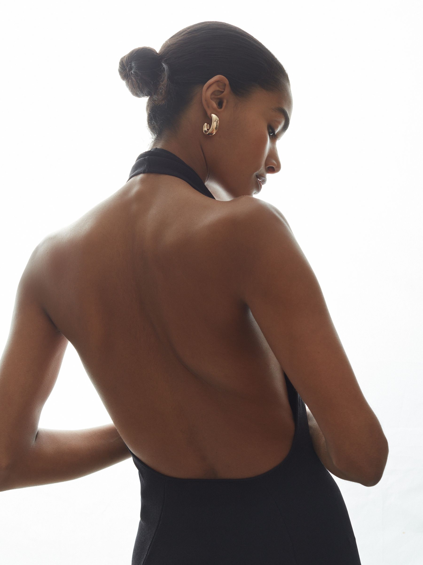 Hybrid Knit Midi Dress in Navy