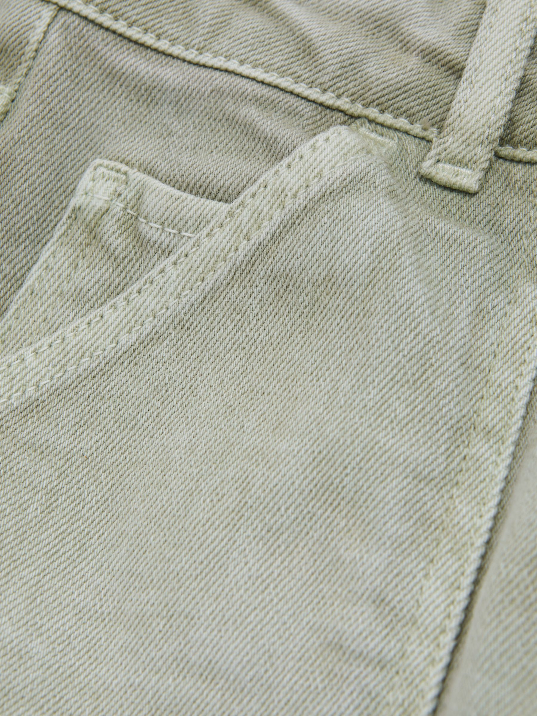 Garment Dyed Utility Tapered Jeans in Washed Green