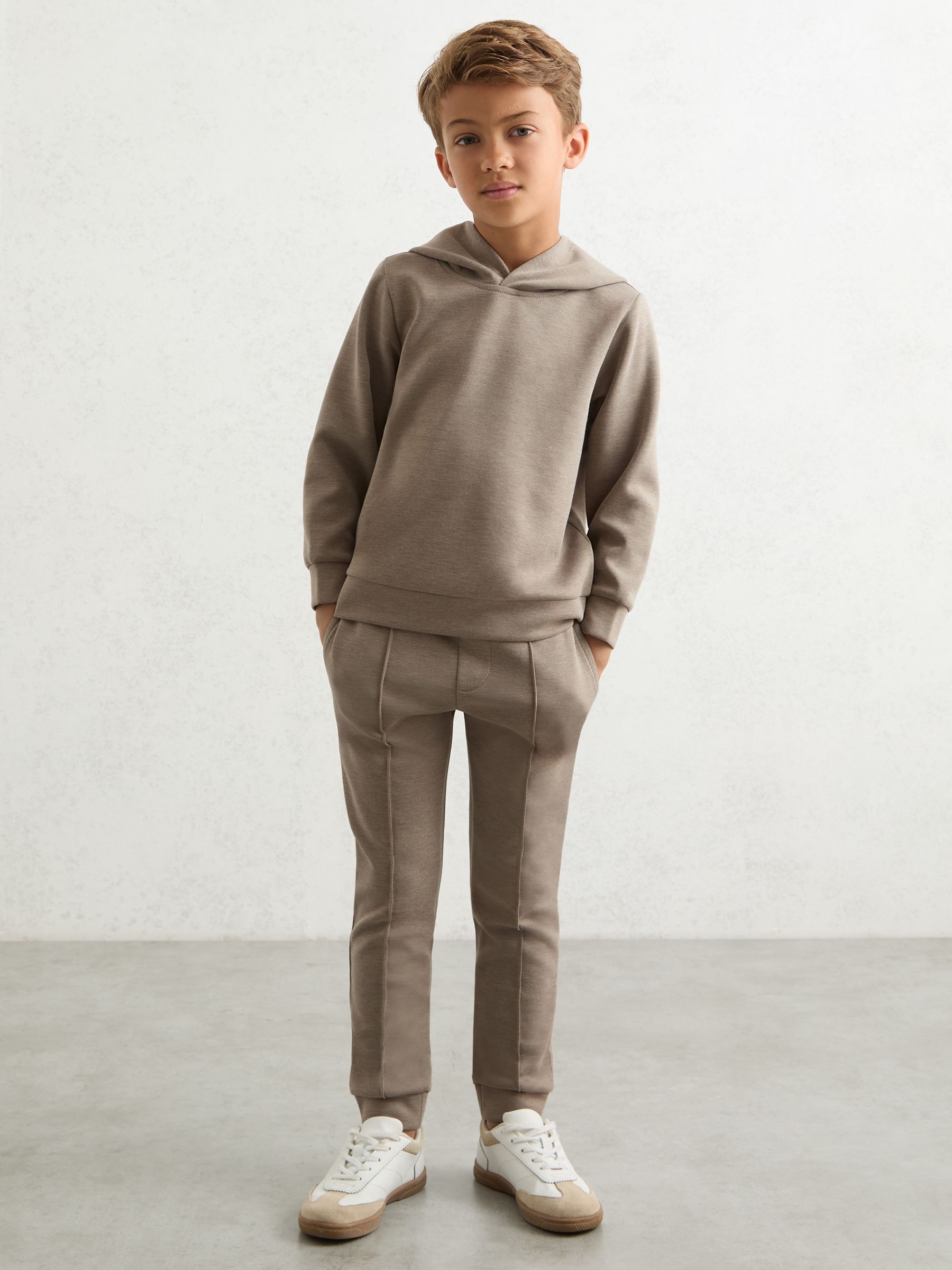 3-9 yrs Interlock Drawstring Joggers in Taupe Brown
