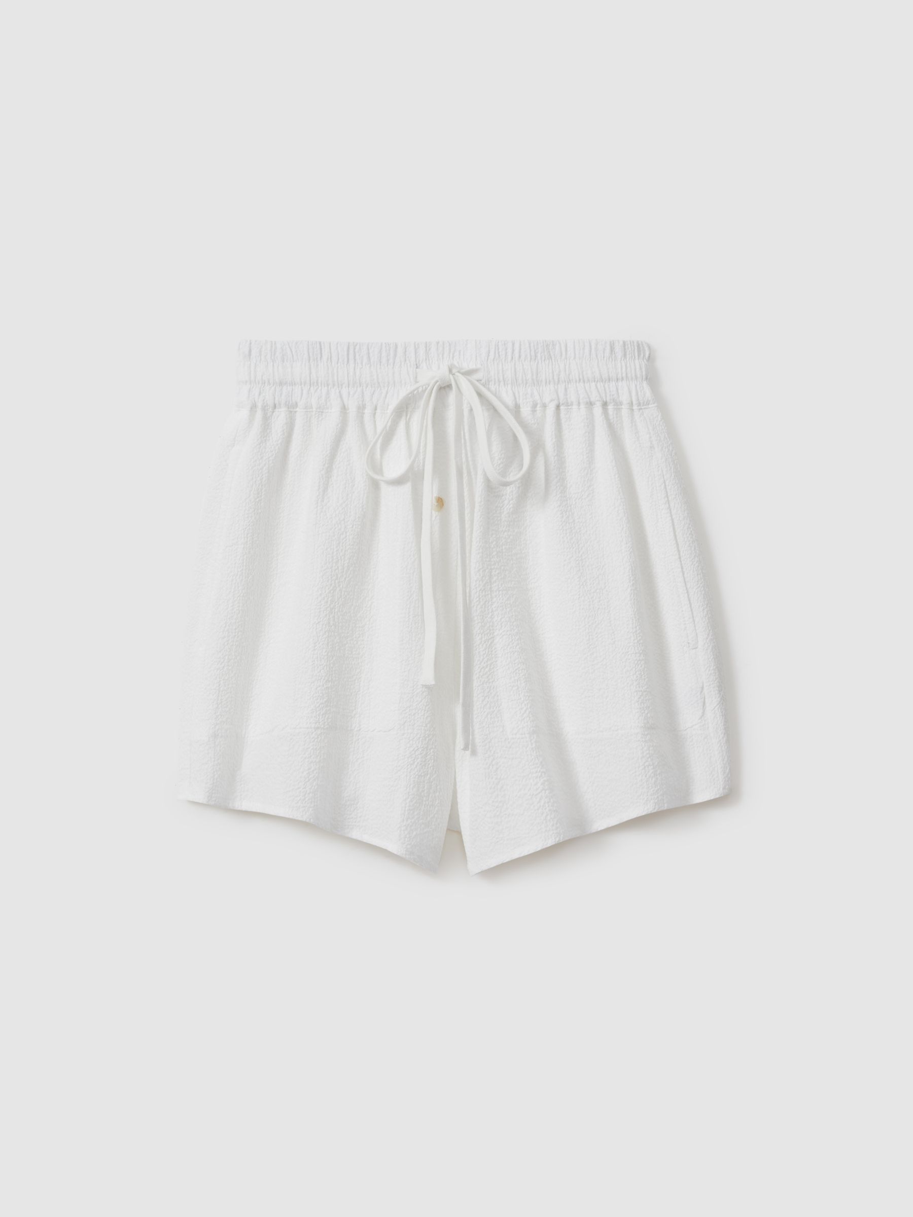 Bondi Born Cotton Blend Drawstring Shorts in White