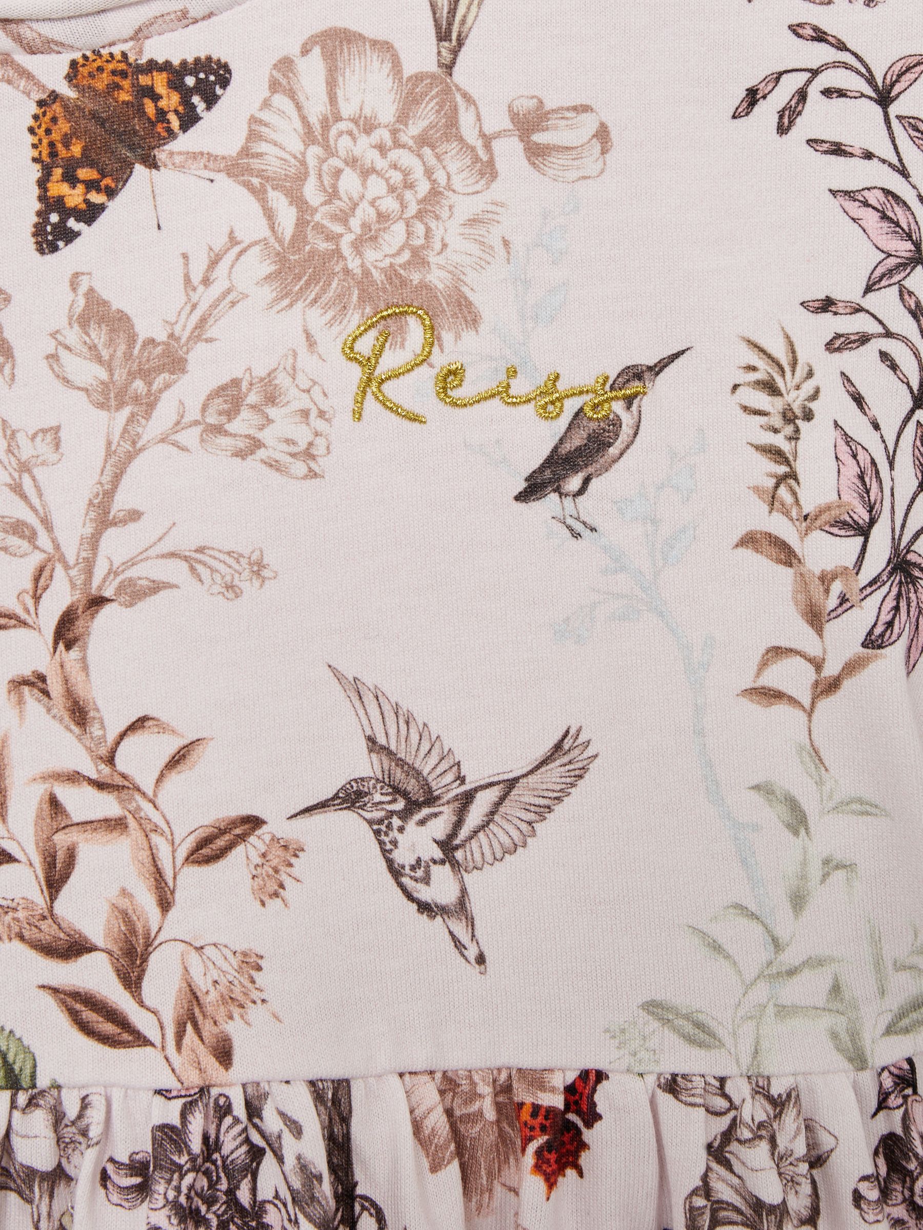 4-9 yrs Floral Print Jersey Dress in Pale Pink