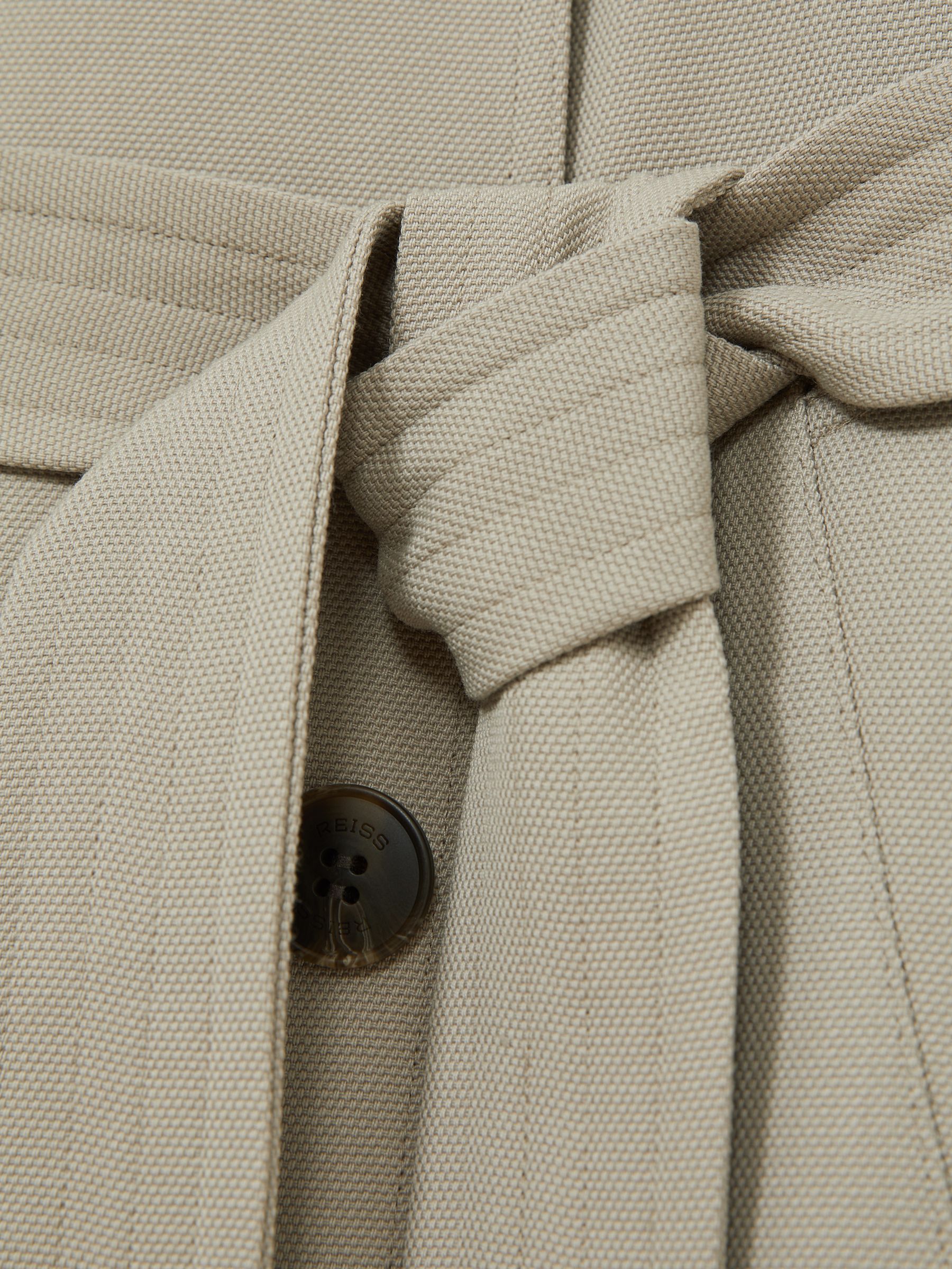 Wool-Blend Double-Breasted Trench Coat in Neutral