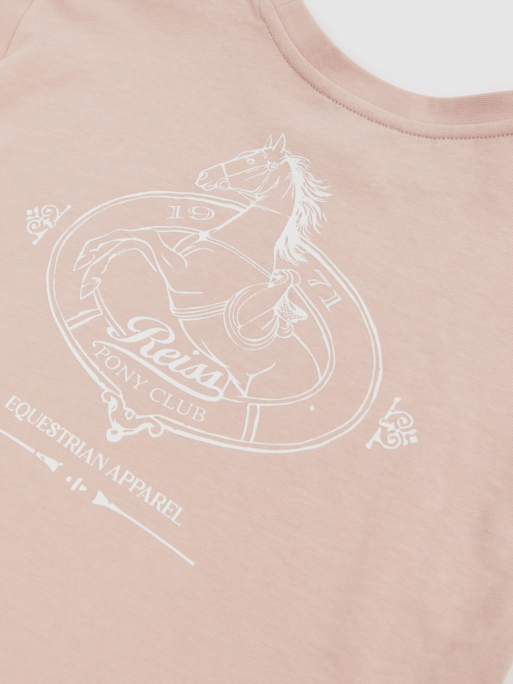 13-14 yrs Cotton Pony Club Print T-Shirt in Pink
