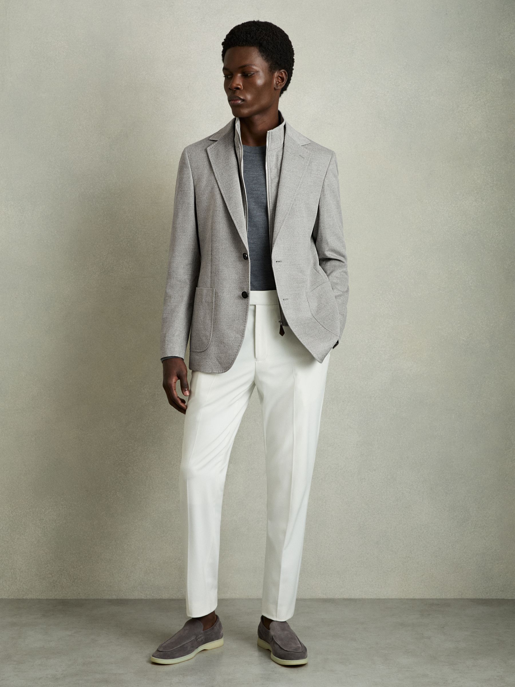 Single-Breasted Blazer With Gilet Insert Regular-Fit in Grey