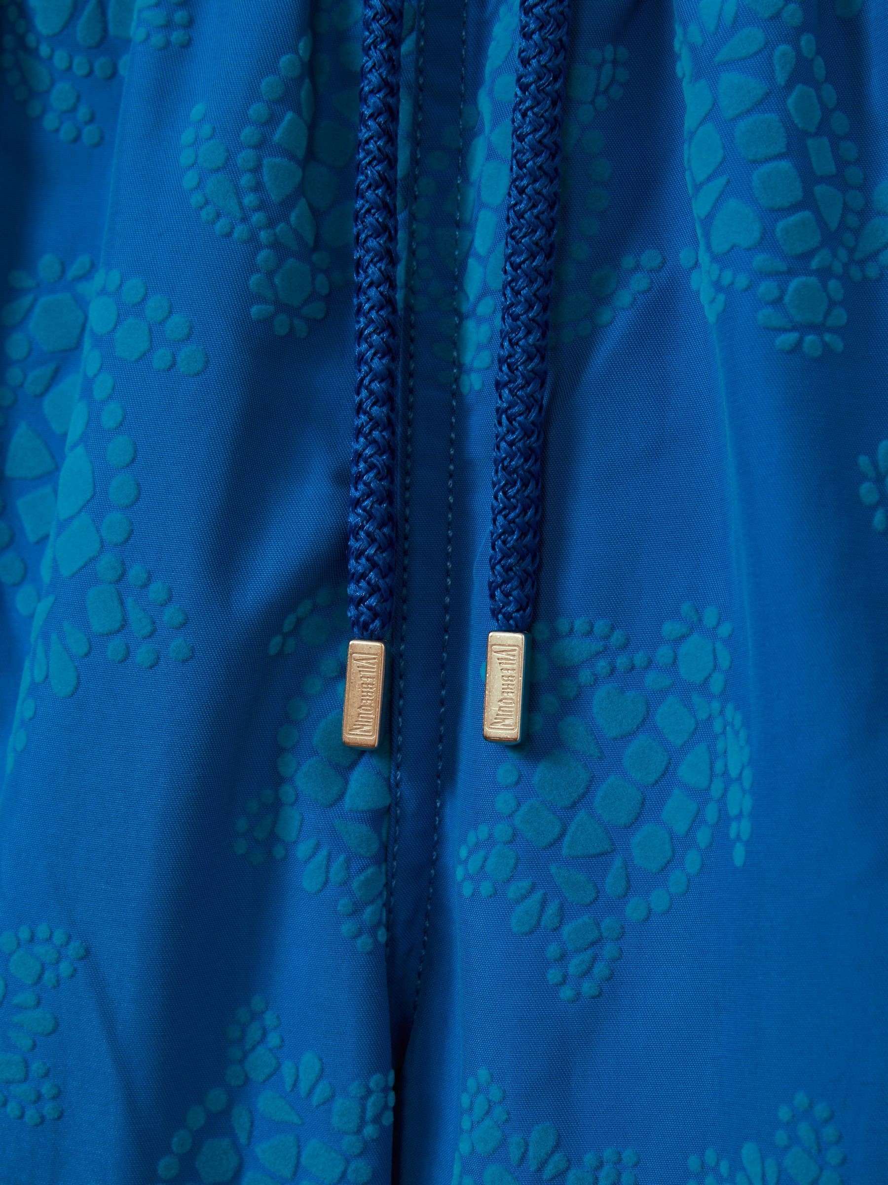 Vilebrequin Bleu Marine Shell Print Swim Shorts in Palace Blue