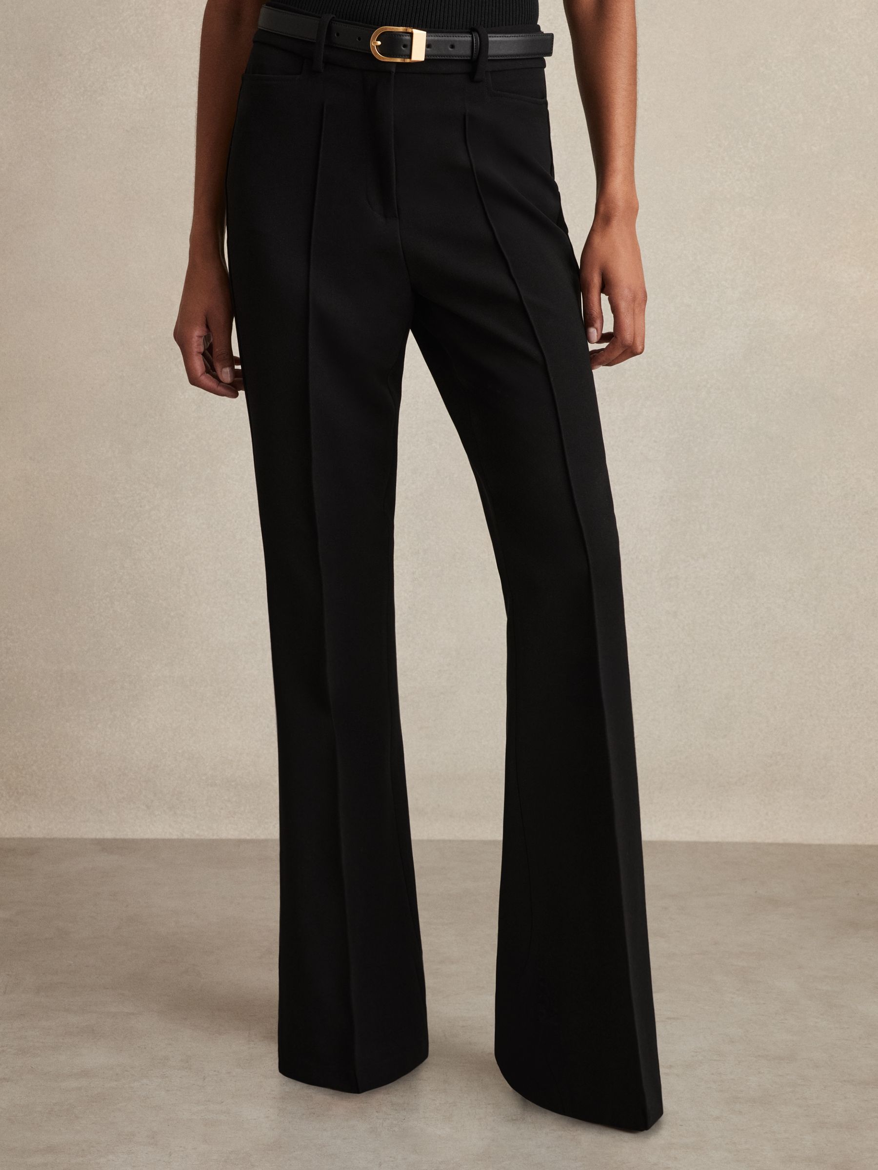 Flared Suit Trousers in Black