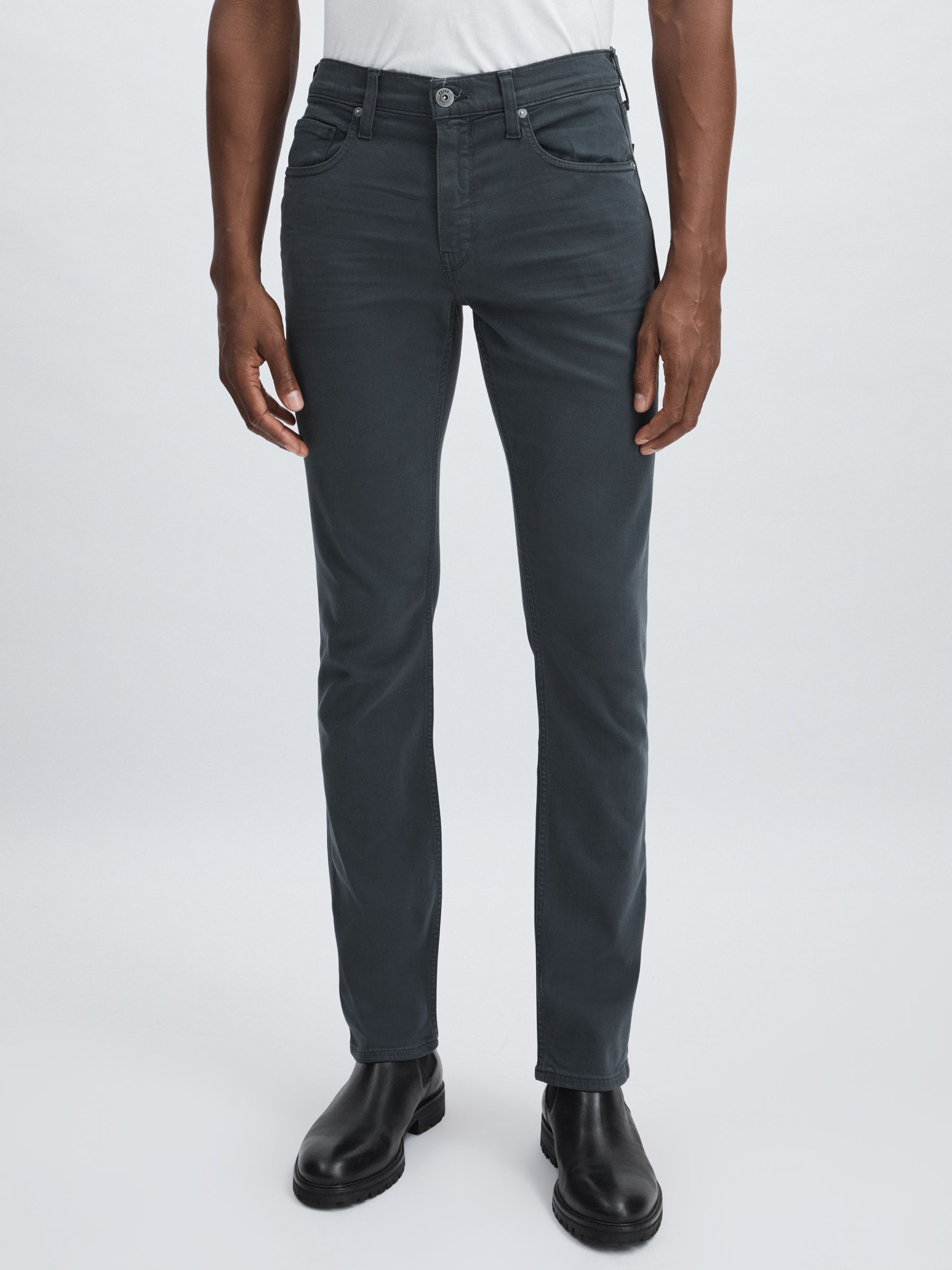 Paige Slim Straight-Leg Jeans in Vintage Onyx Blue