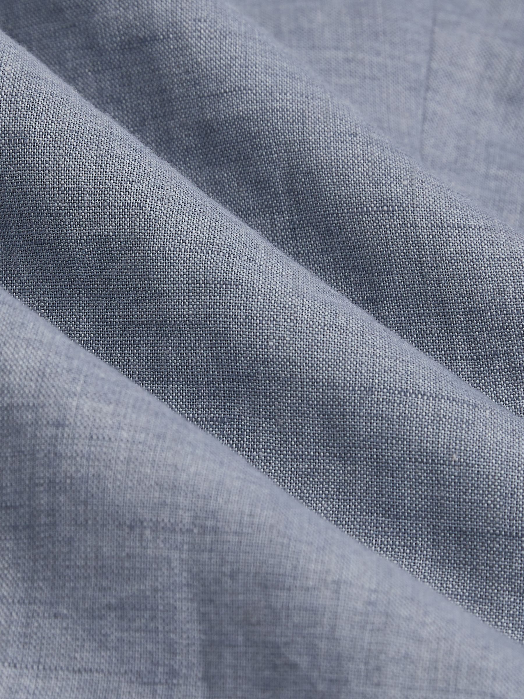 Slim-Fit Linen Double-Breasted Suit Blazer in Airforce Blue