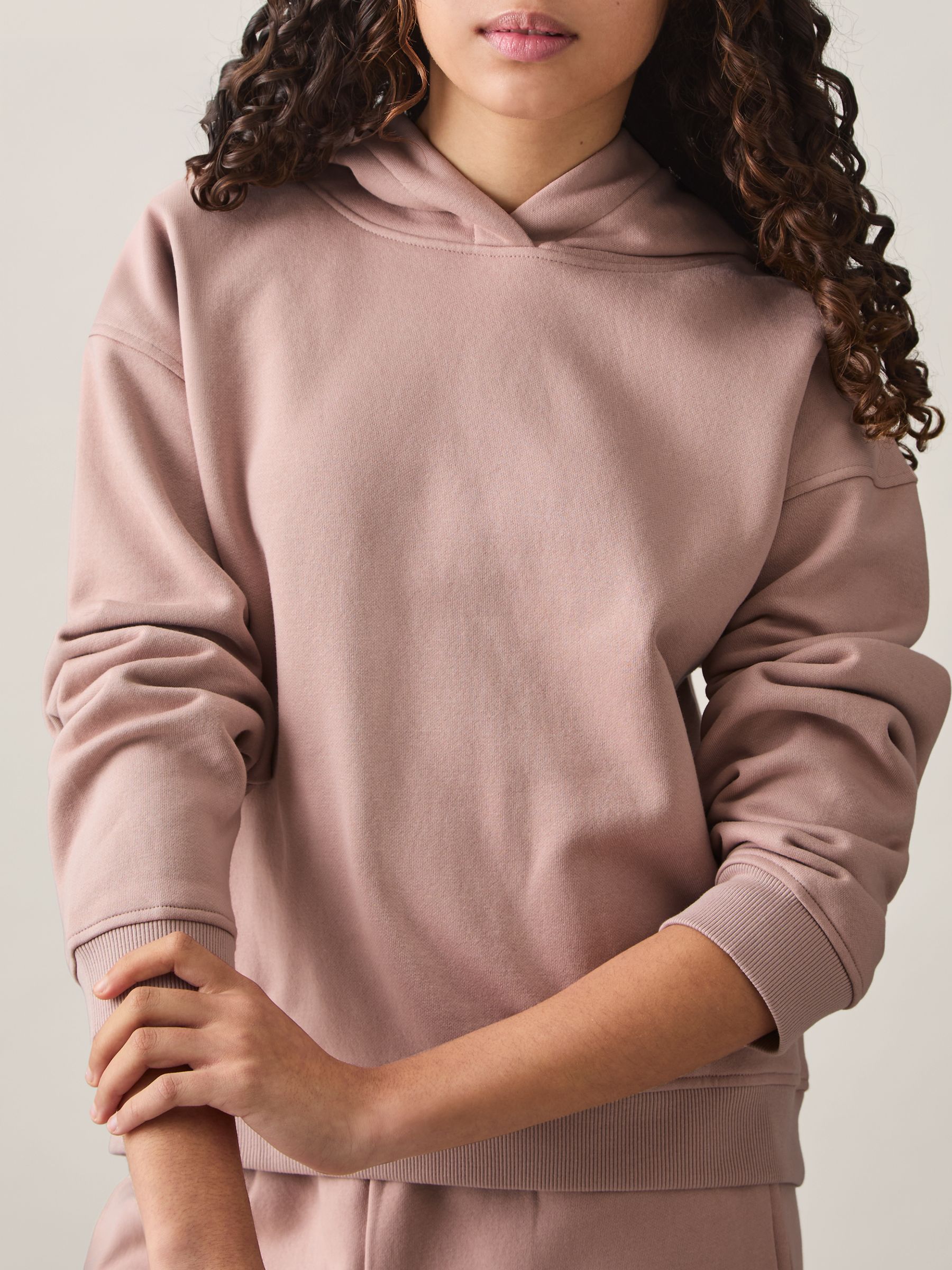 9-13 yrs Cotton-Blend Hoodie And Joggers Set in Mink