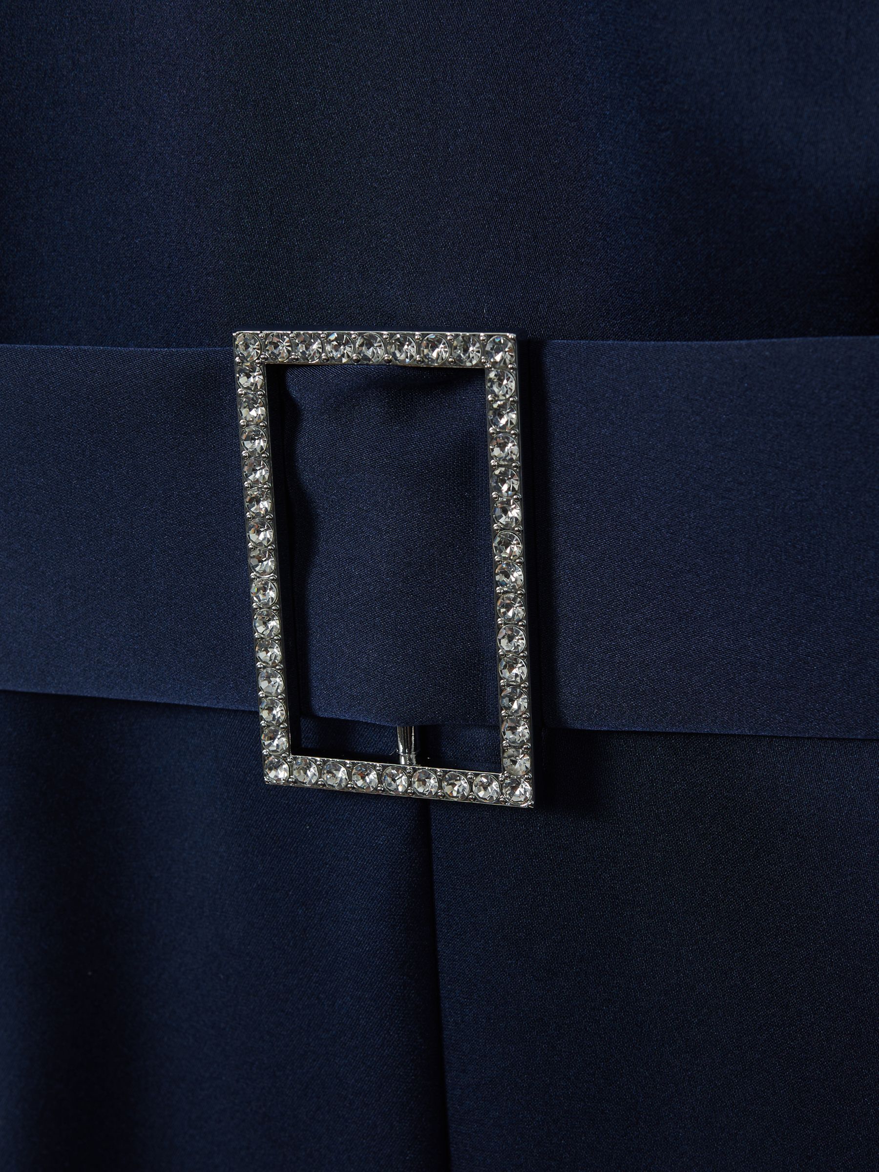 Halston Satin Halter Neck Jumpsuit in Black