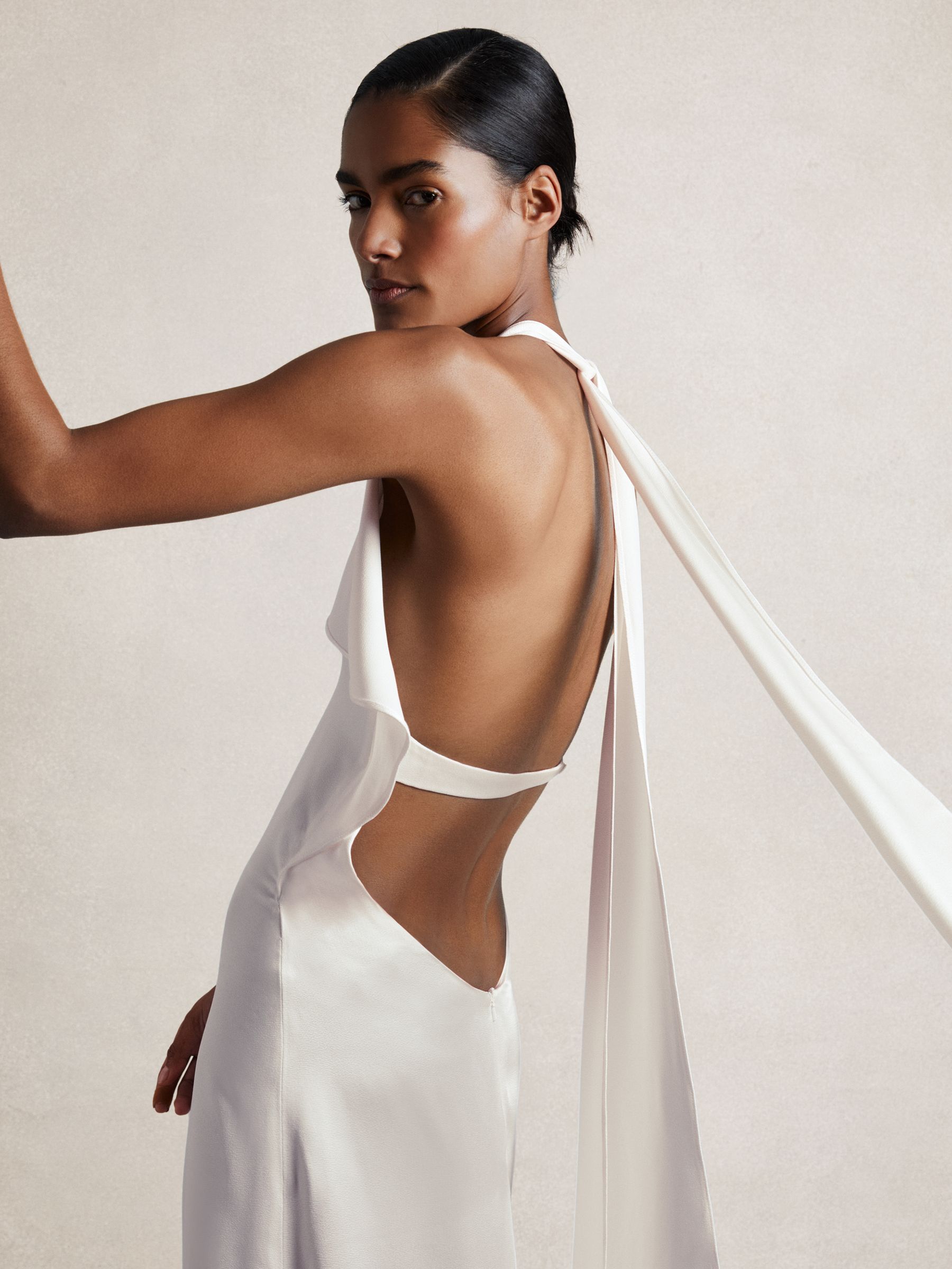 Atelier Duchess Satin Maxi Dress in White