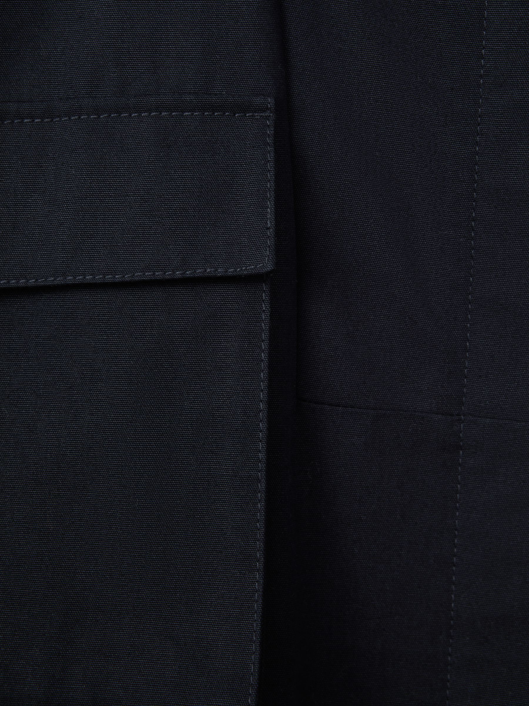 Cotton Parka Coat in Navy