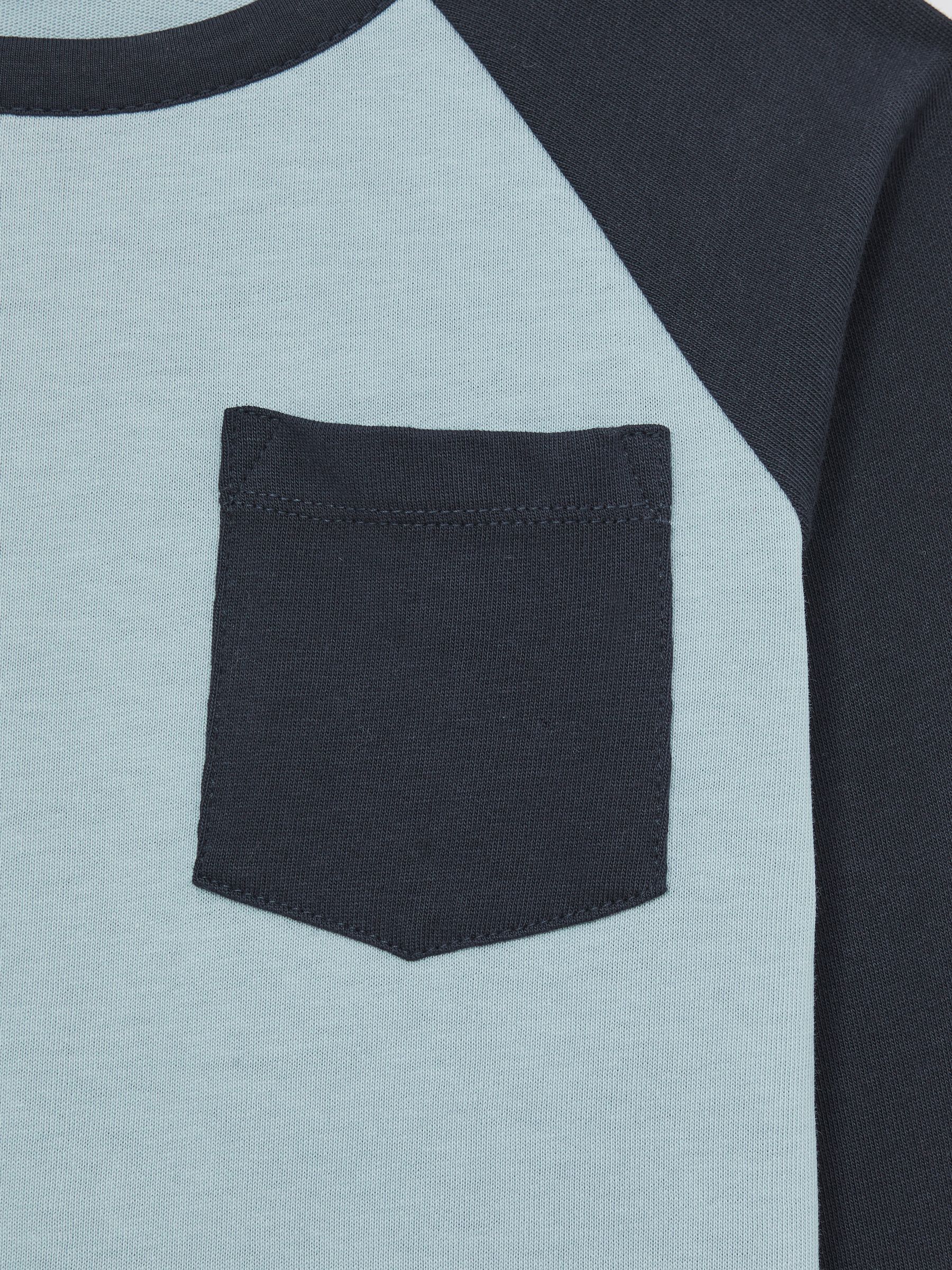 3-9 yrs Cotton Colour-Block Long-Sleeve T-Shirt in Navy Blue