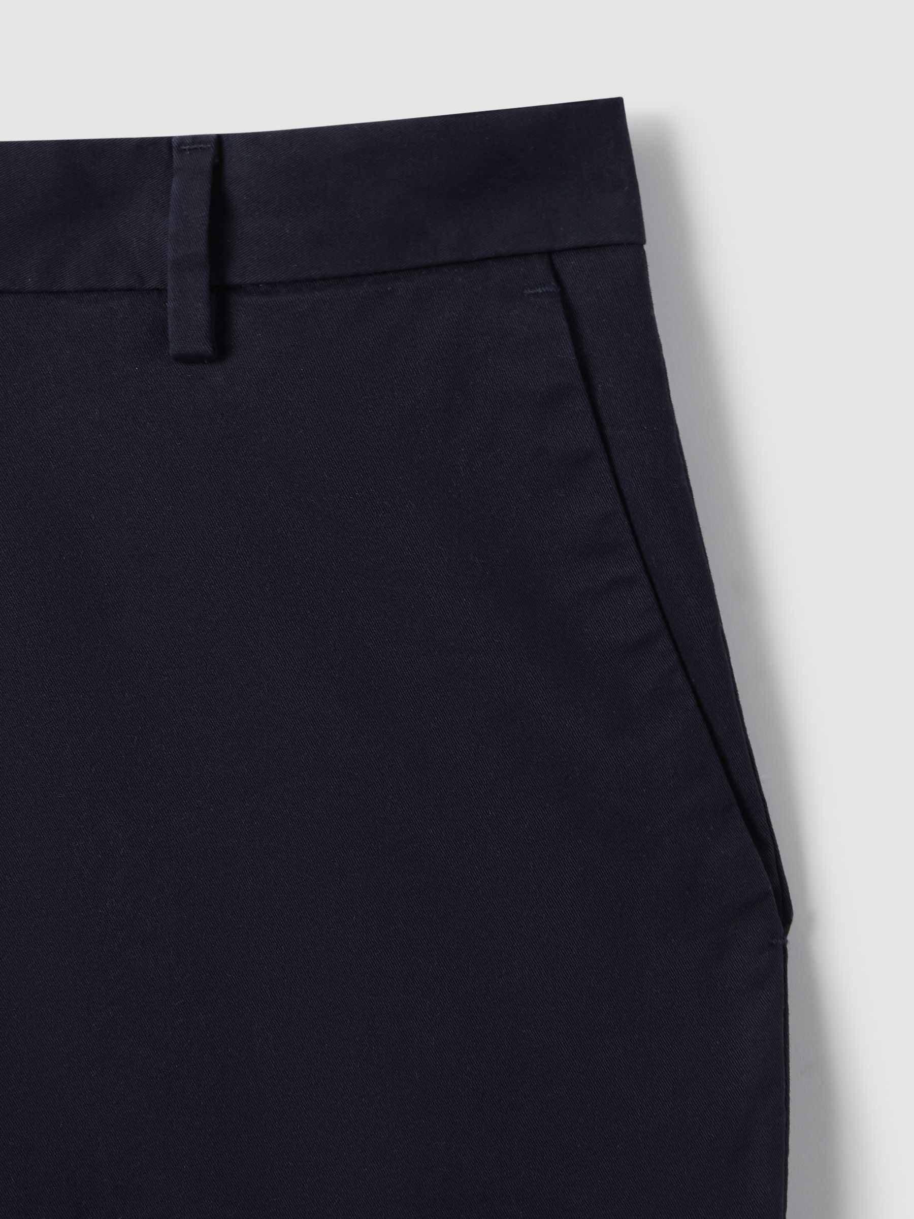 Cotton Chino Shorts with Stretch in Navy