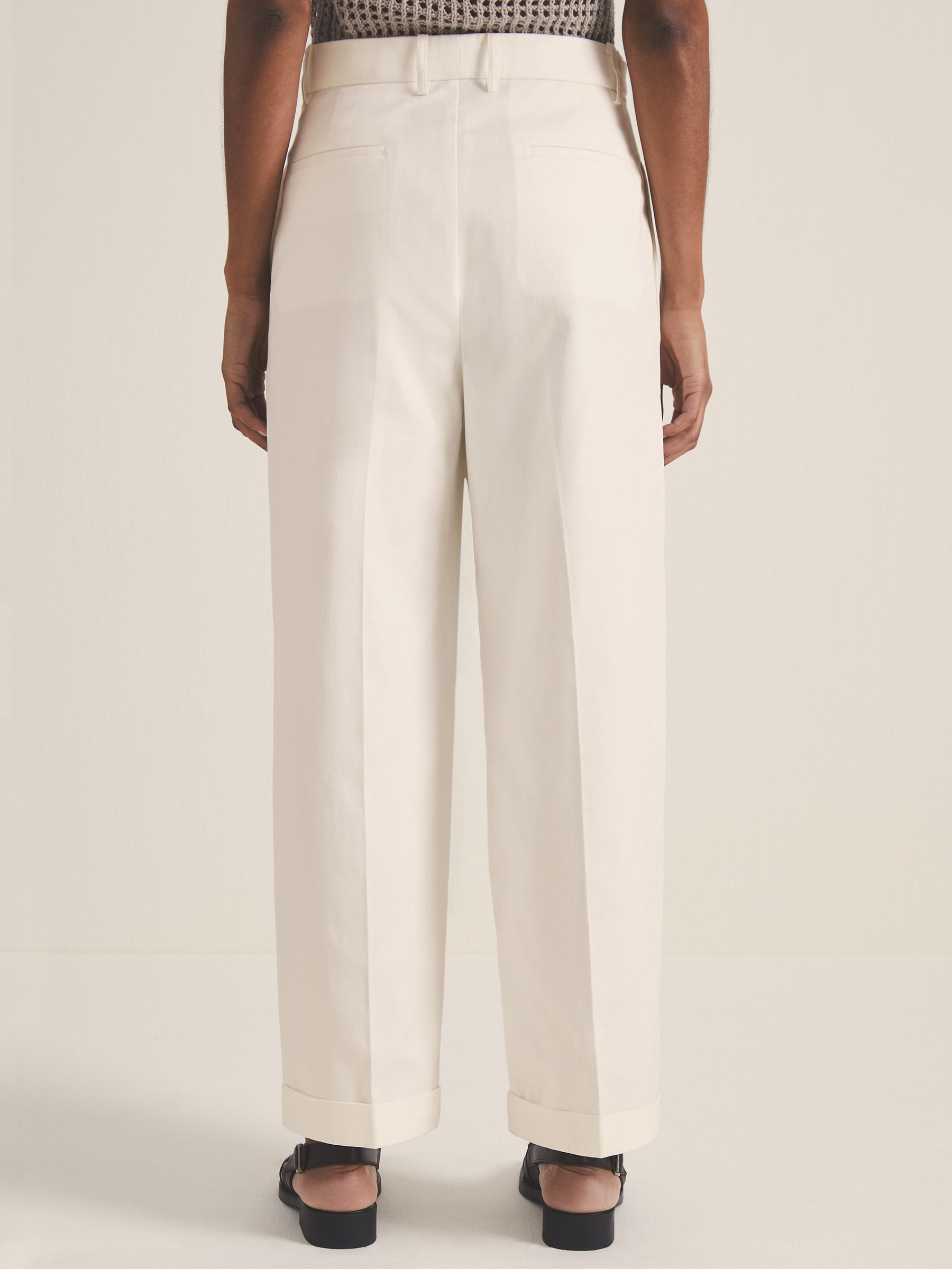Reiss | Les 100 Ciels Wide Leg Trousers in White