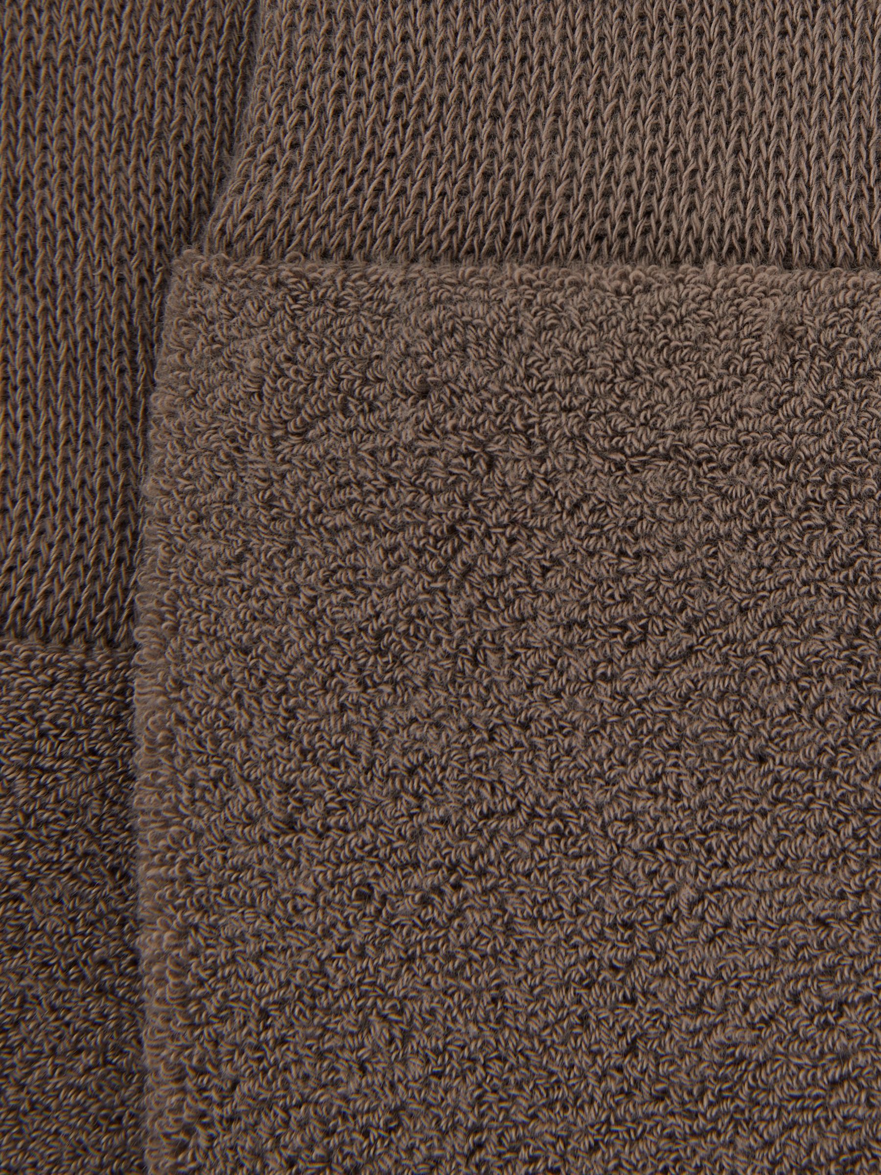 Cotton Blend Terry Towelling Socks in Taupe Melange
